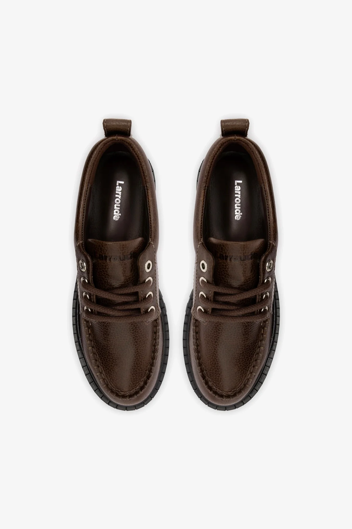 London Lace Up Loafer In Brown Leather - Image 8