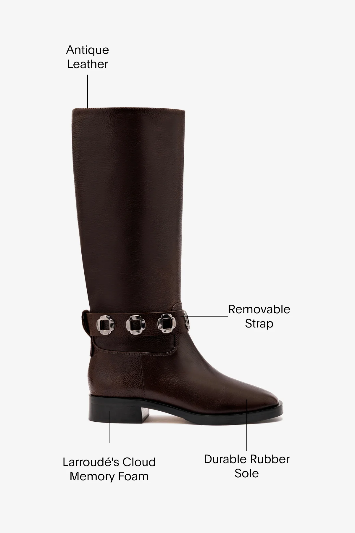 Milan Flat Boot In Brown Leather - Image 5