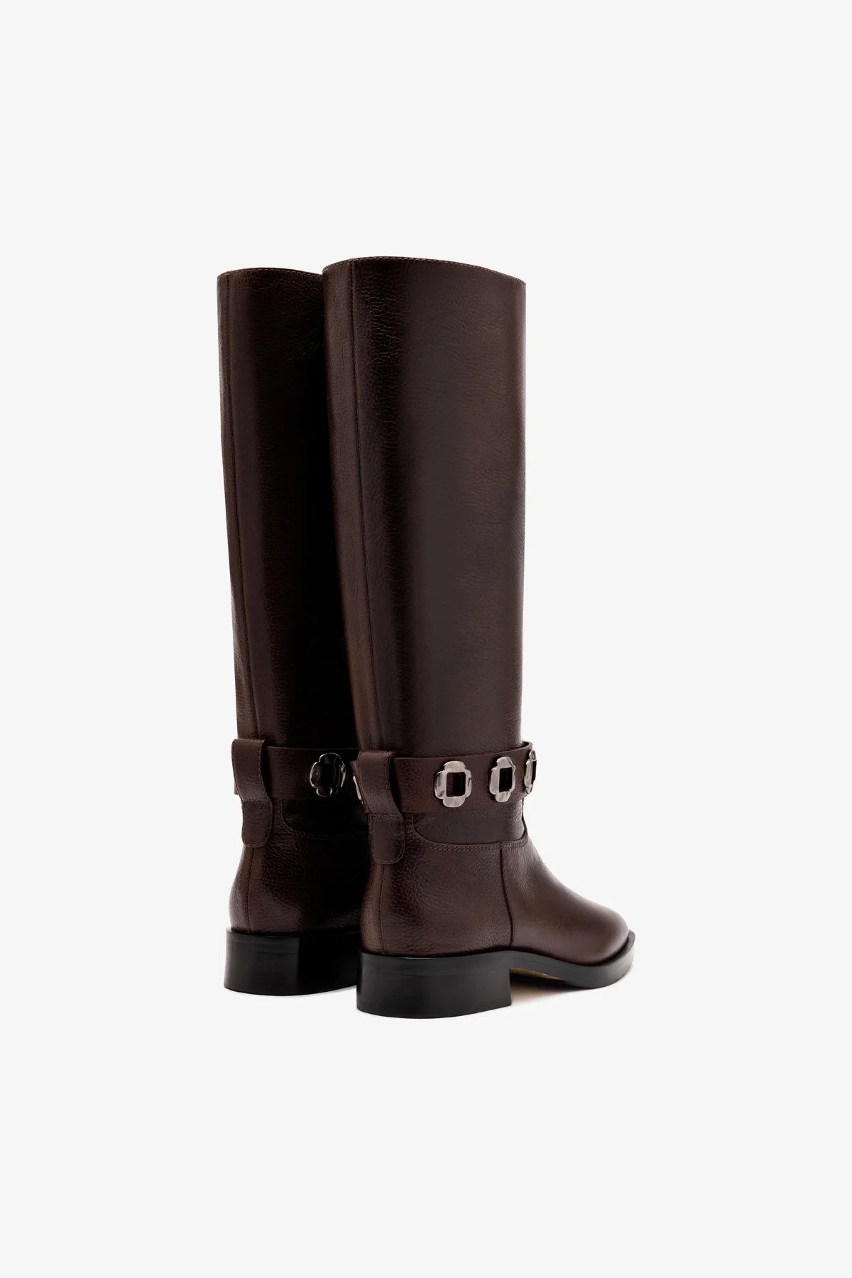 Milan Flat Boot In Brown Leather - Image 7