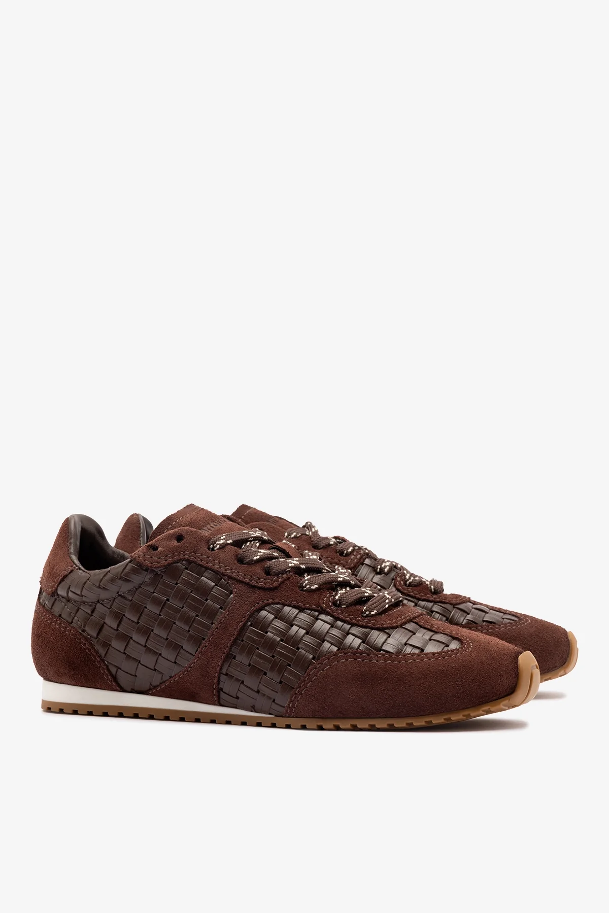 Stella Macrame Sneaker In Brown Leather and Suede - Image 3