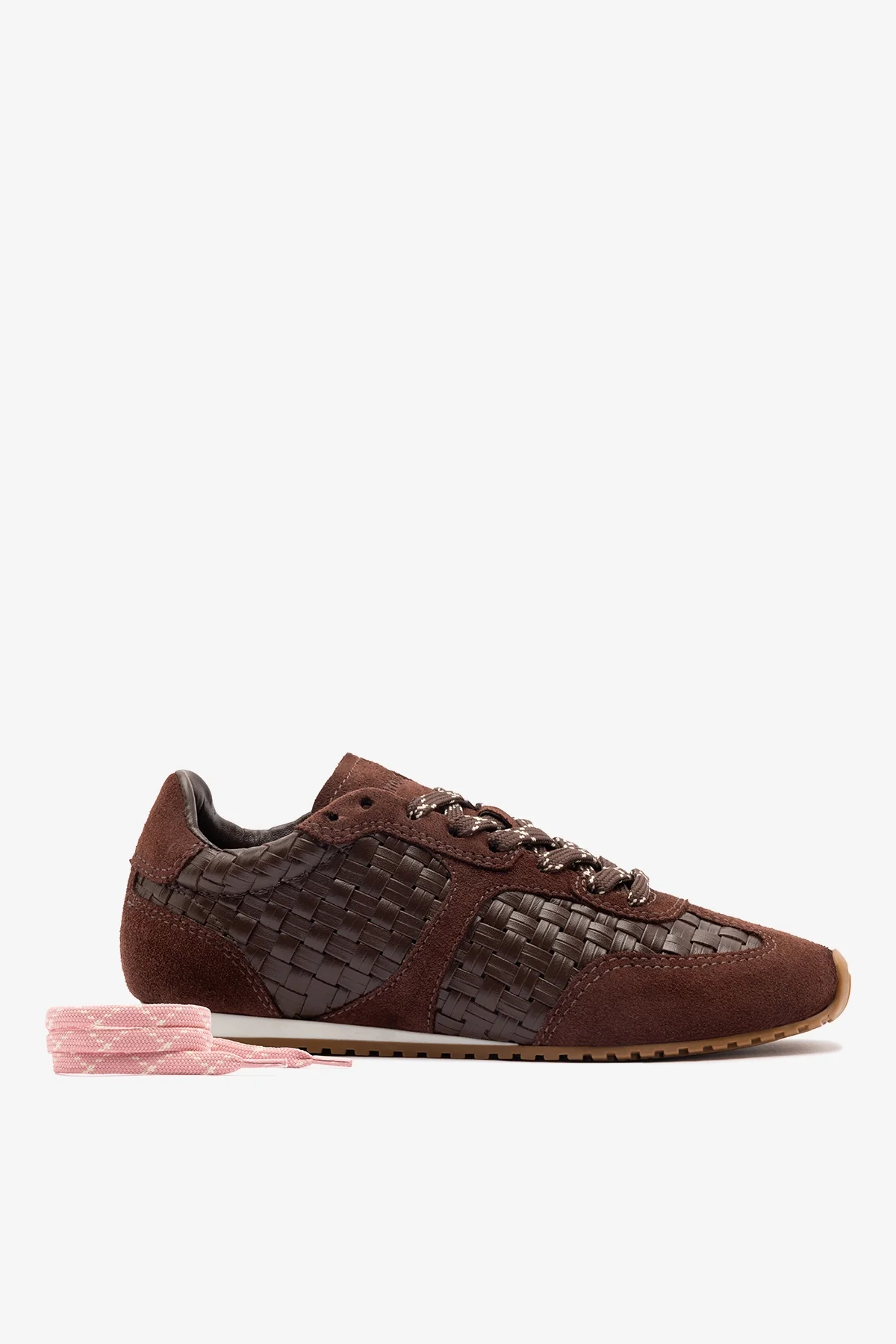 Stella Macrame Sneaker In Brown Leather and Suede - Image 4