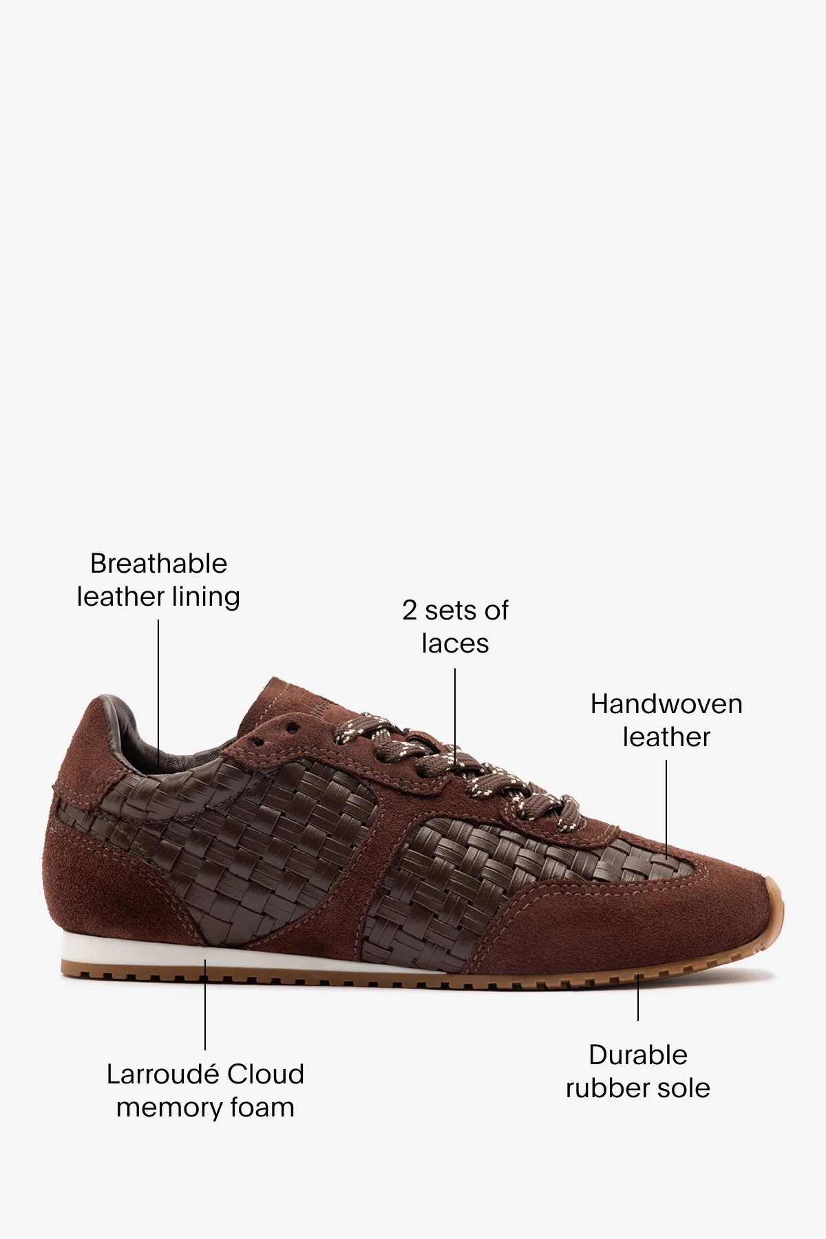Stella Macrame Sneaker In Brown Leather and Suede - Image 5