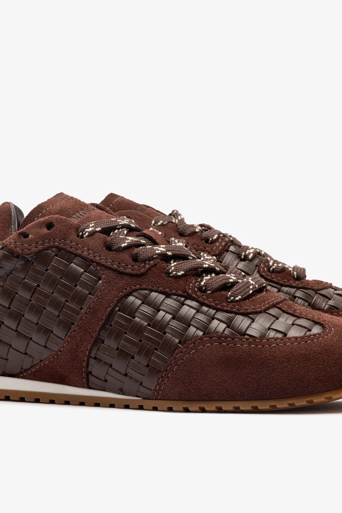 Stella Macrame Sneaker In Brown Leather and Suede - Image 6