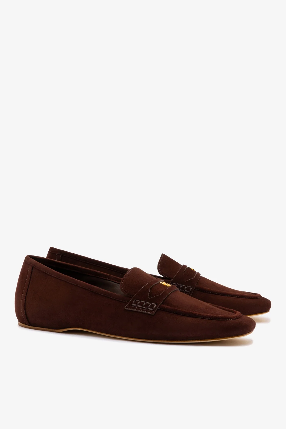 Suki Flat Loafer In Brown Suede - Image 3