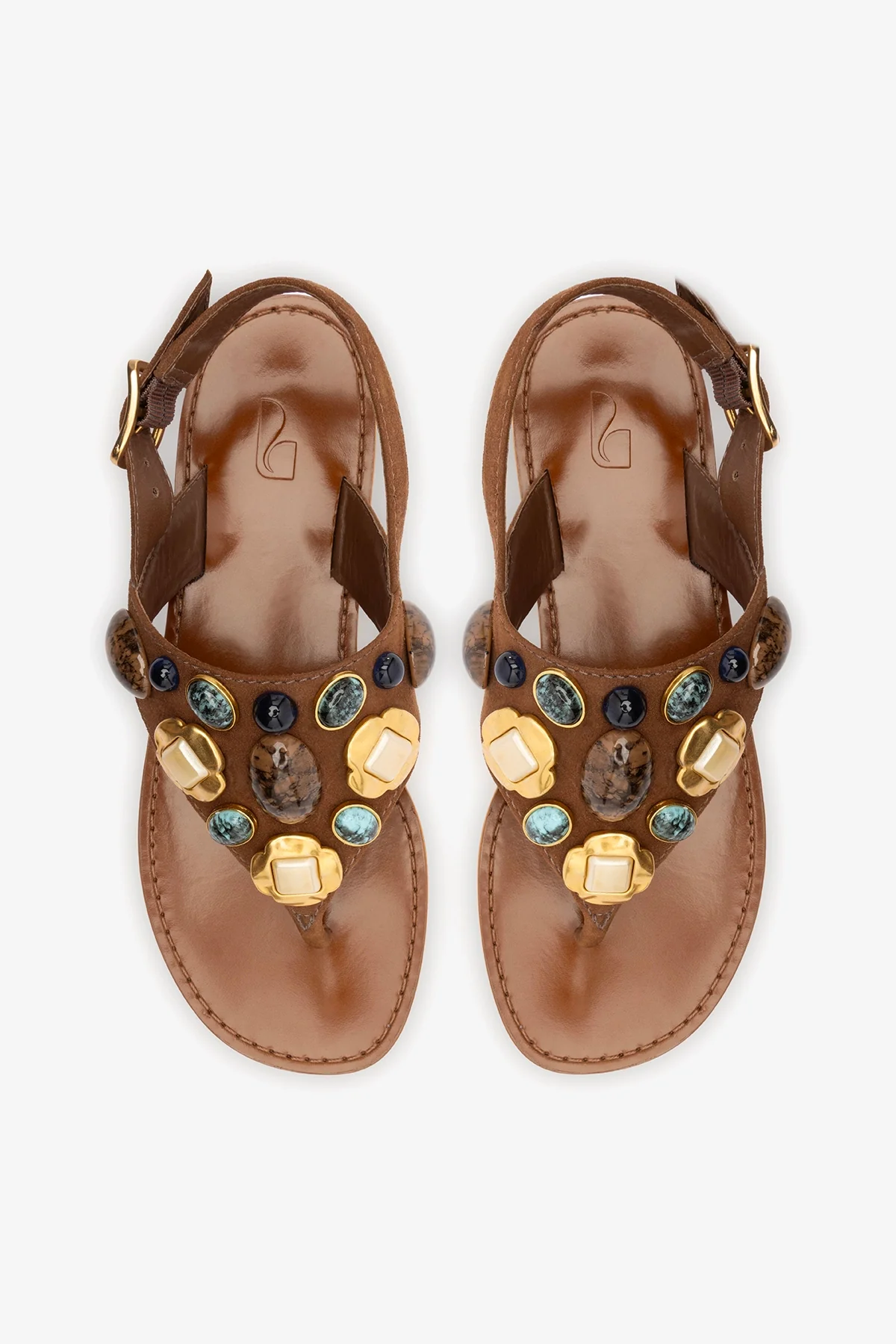 Talitha Flat Sandal In Brown Leather - Image 6