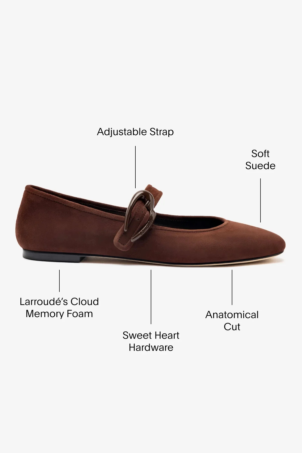 Verona Ballet Flat In Brown Suede - Image 5