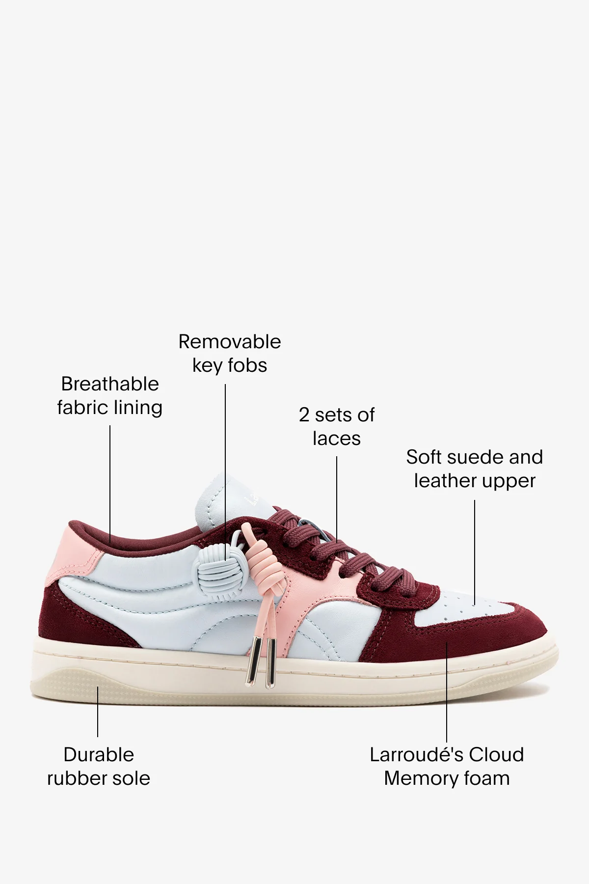 George Sneaker In Burgundy Suede and Maya and Tulip Leather - Image 6