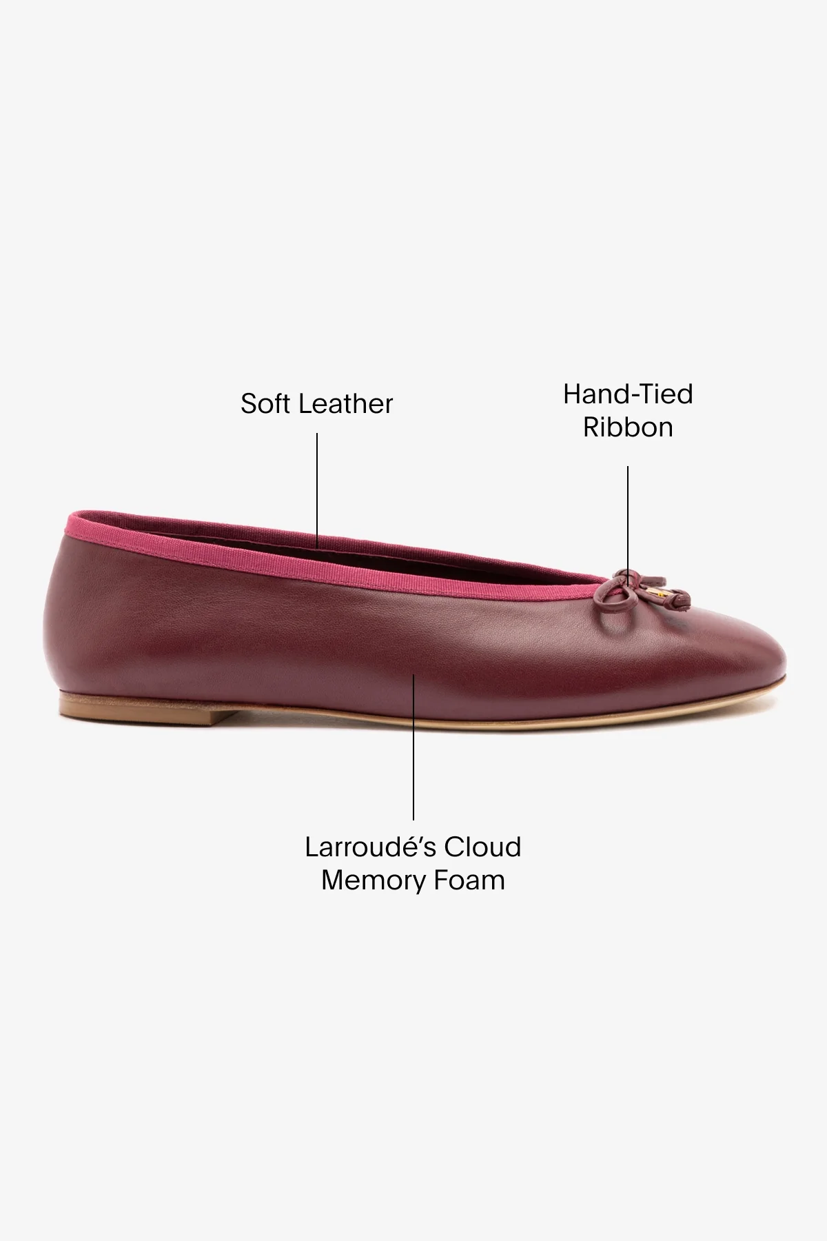 Pavlova Ballet Flat In Burgundy Leather - Image 5