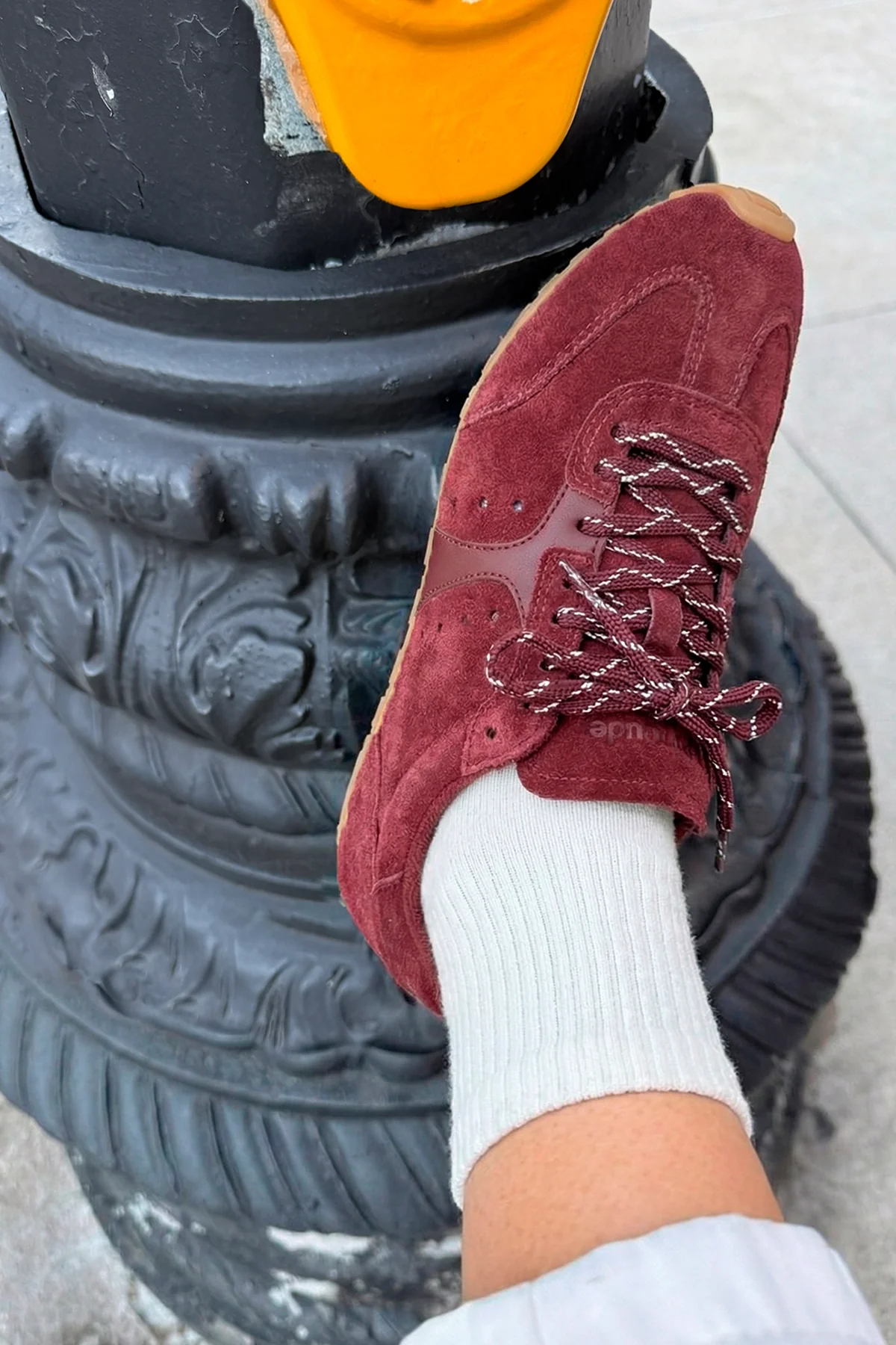 Stella Sneaker In Burgundy Suede - Image 2