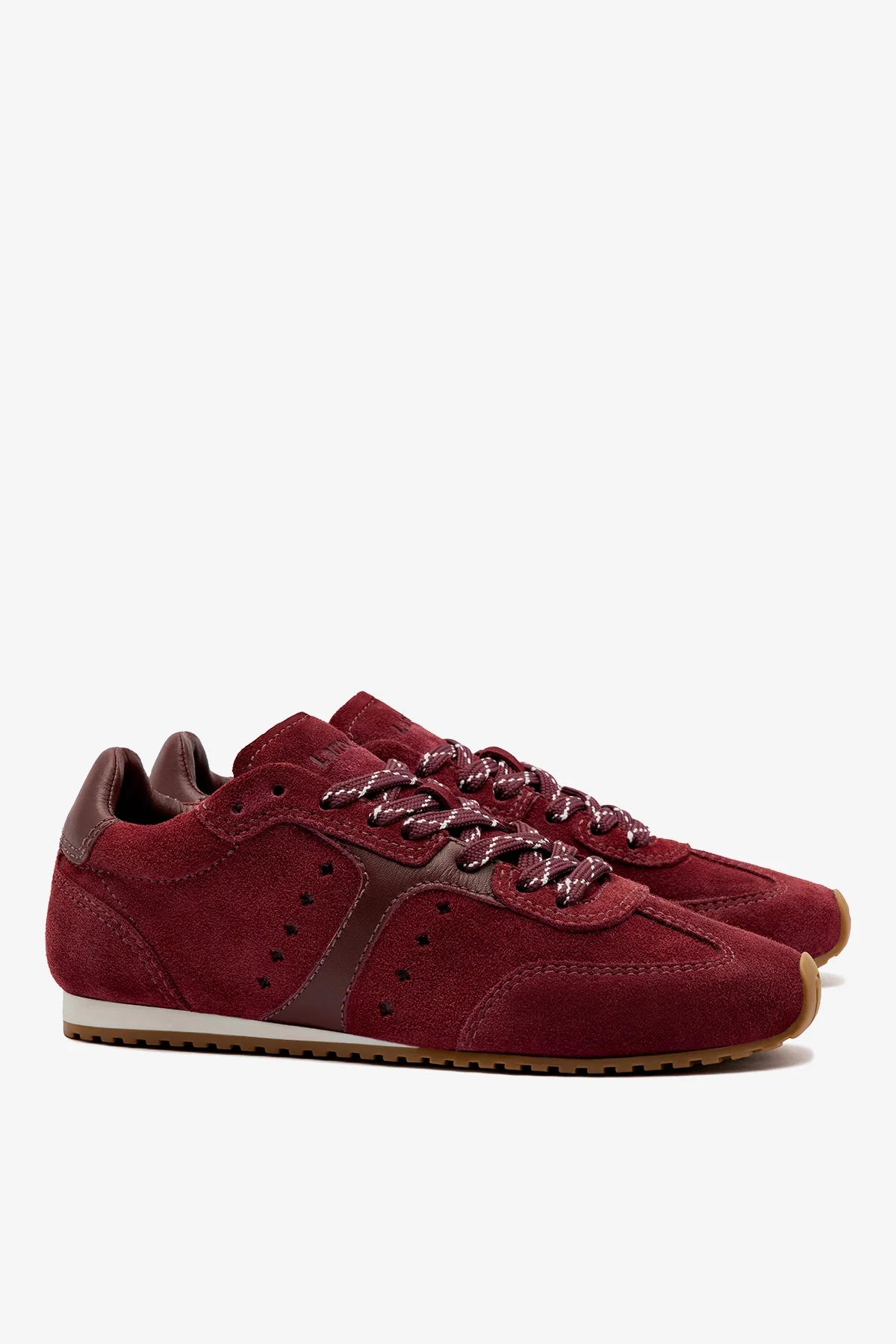 Stella Sneaker In Burgundy Suede - Image 3