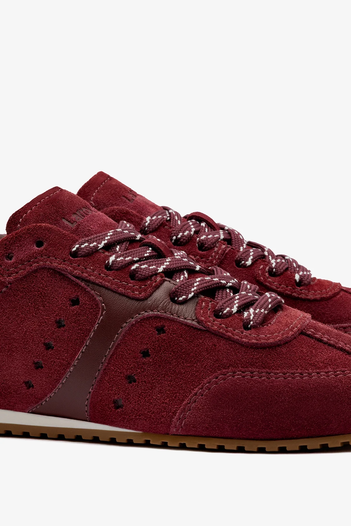 Stella Sneaker In Burgundy Suede - Image 4