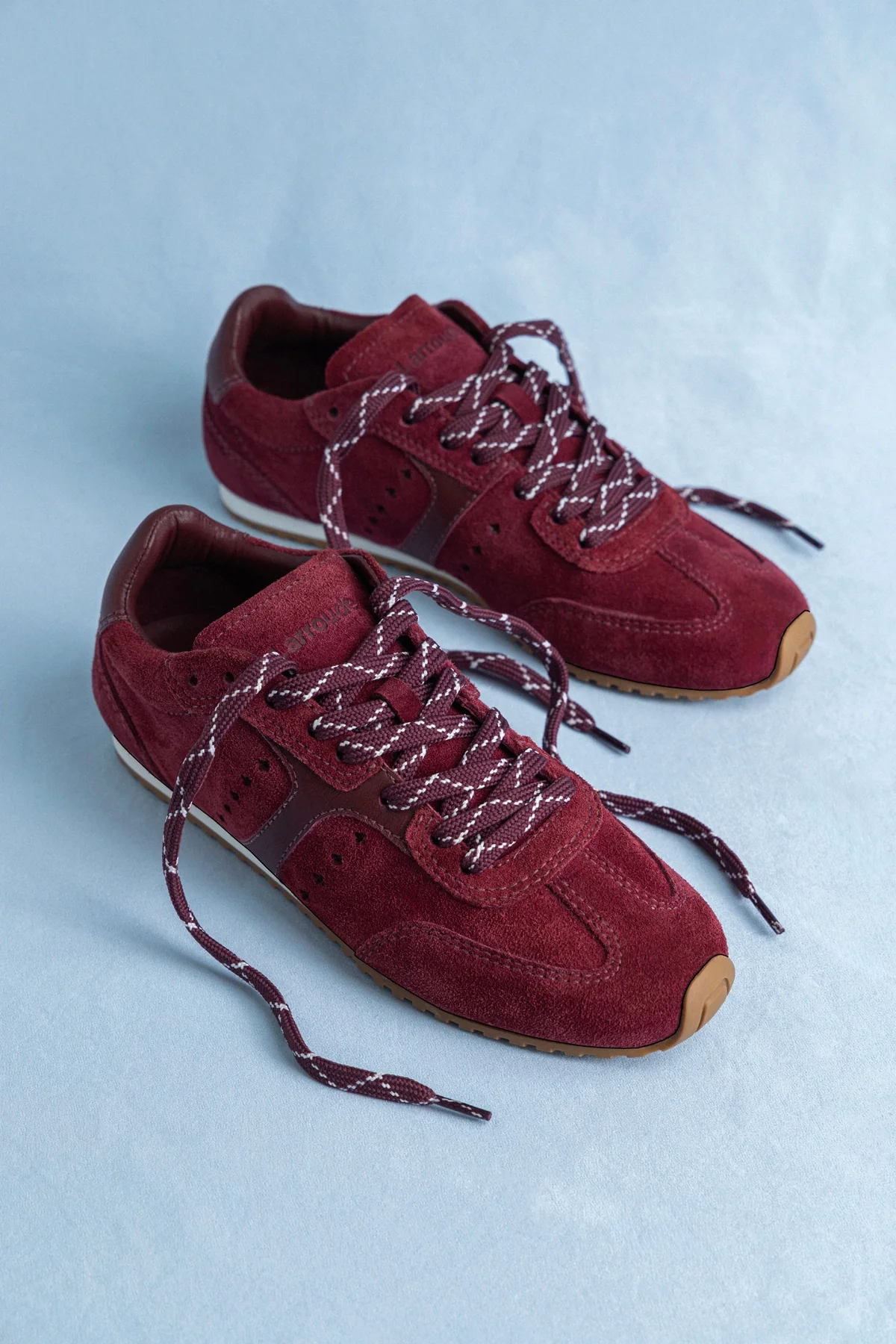 Stella Sneaker In Burgundy Suede - Image 7