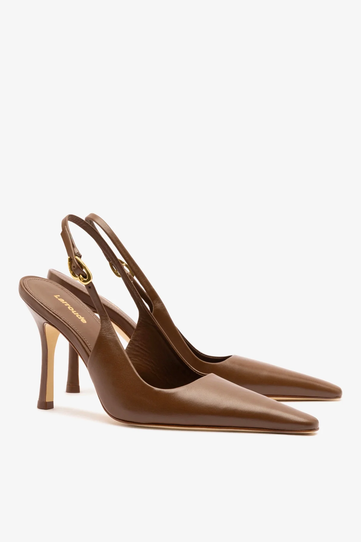 Carine Pump In Burnt Umber Leather - Image 3