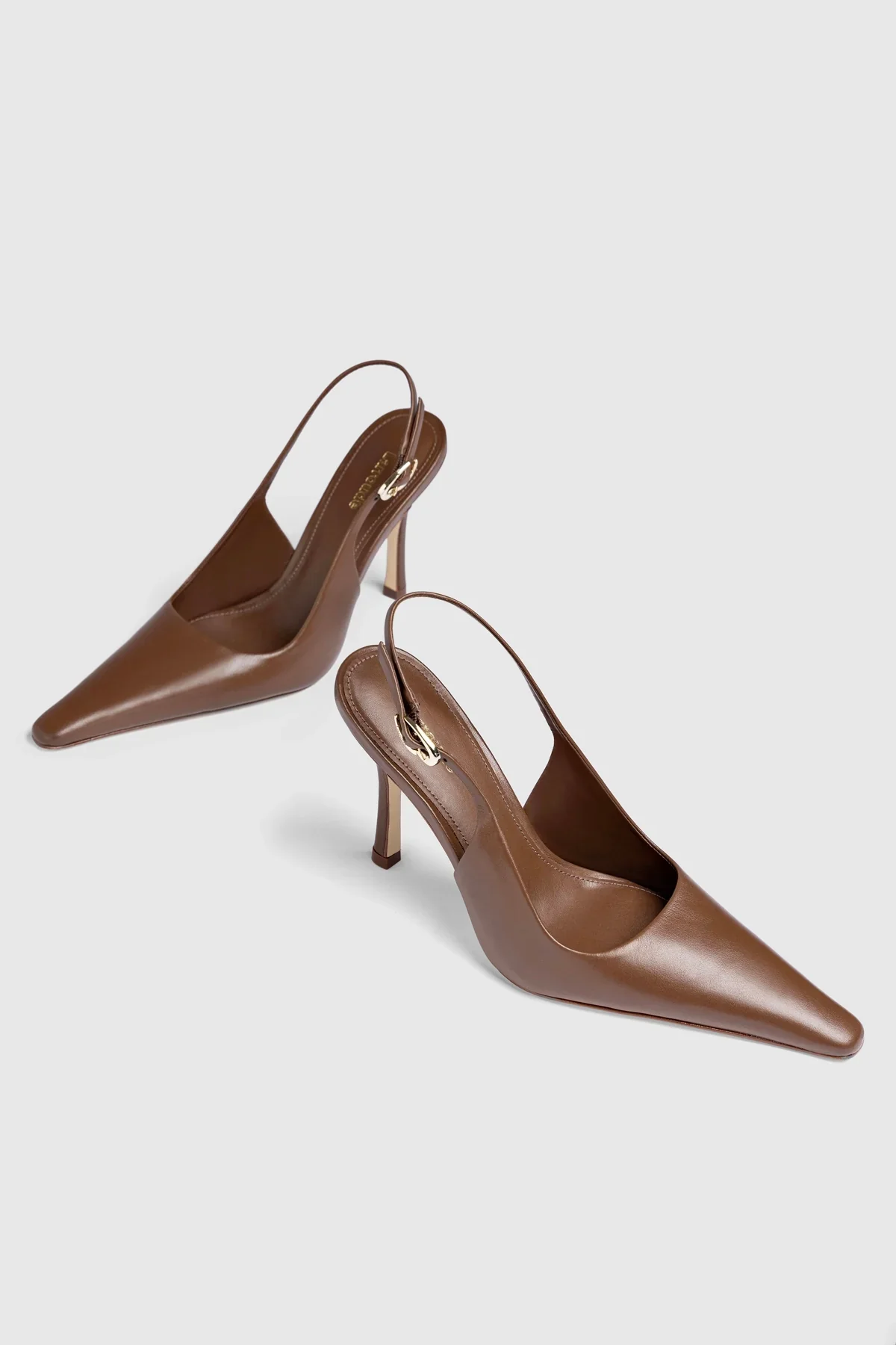Carine Pump In Burnt Umber Leather - Image 6