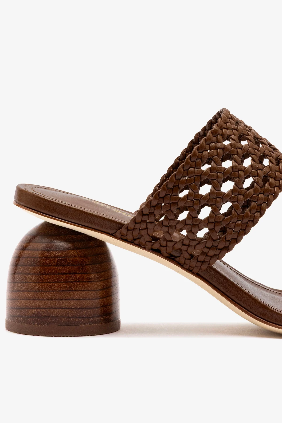 Dew Drop Macrame Sandal In Burnt Umber Leather - Image 4