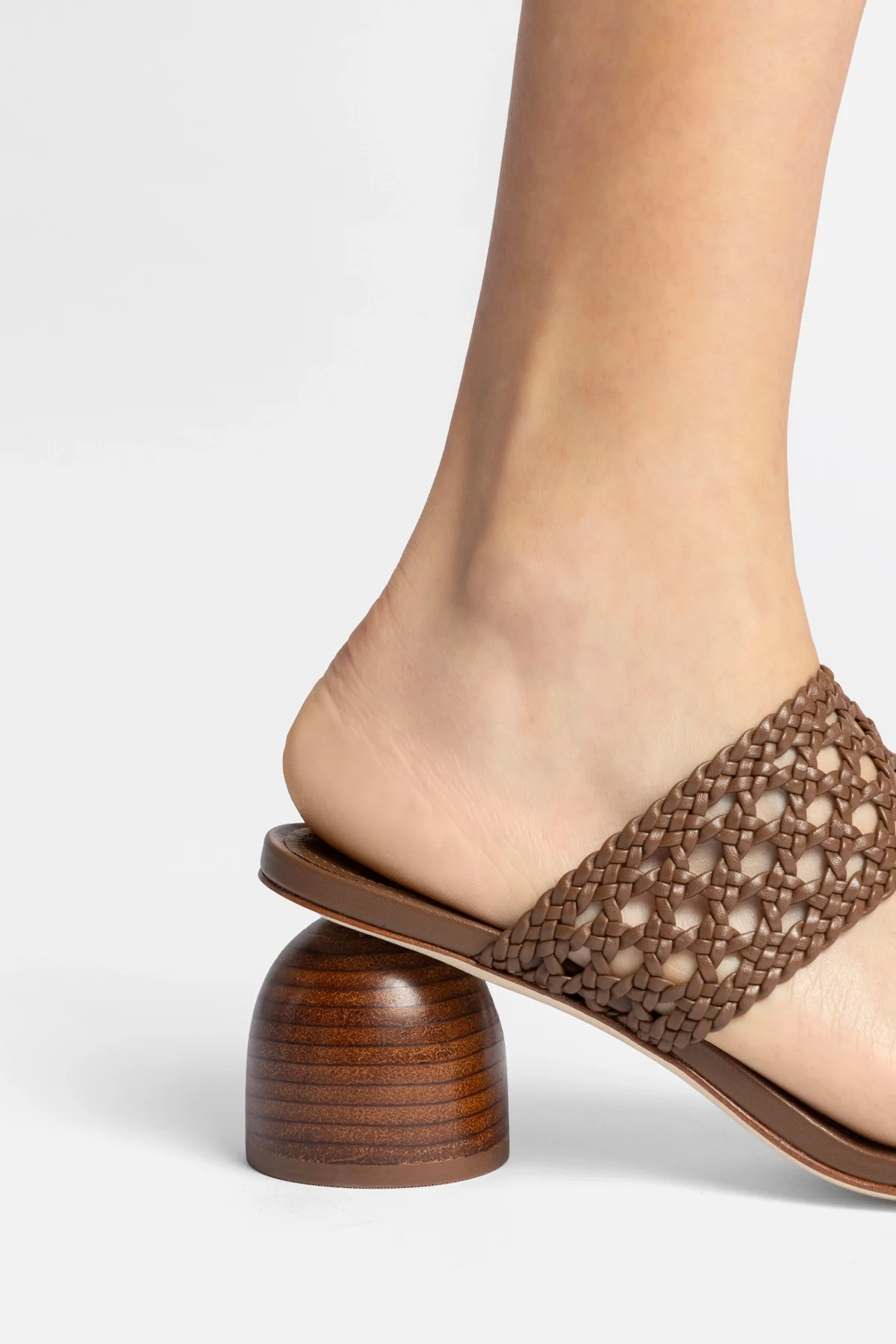 Dew Drop Macrame Sandal In Burnt Umber Leather - Image 5