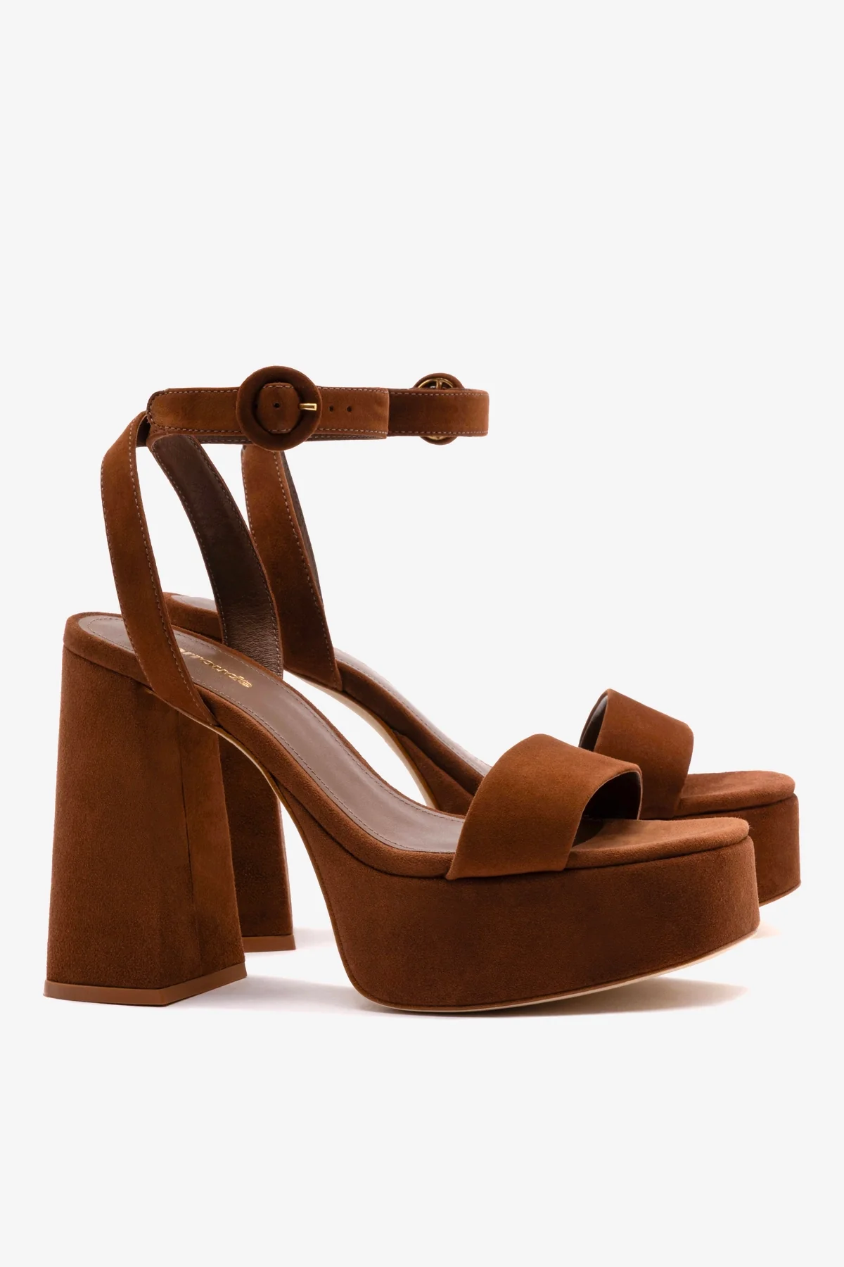 Dolly Sandal In Burnt Umber Suede - Image 3