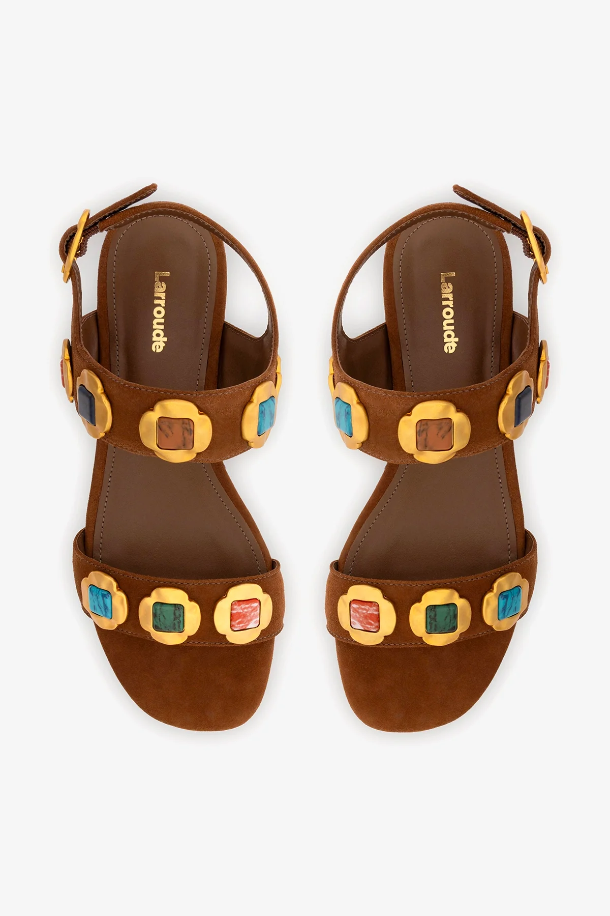 Milan Gioiello Flat In Burnt Umber Leather - Image 6
