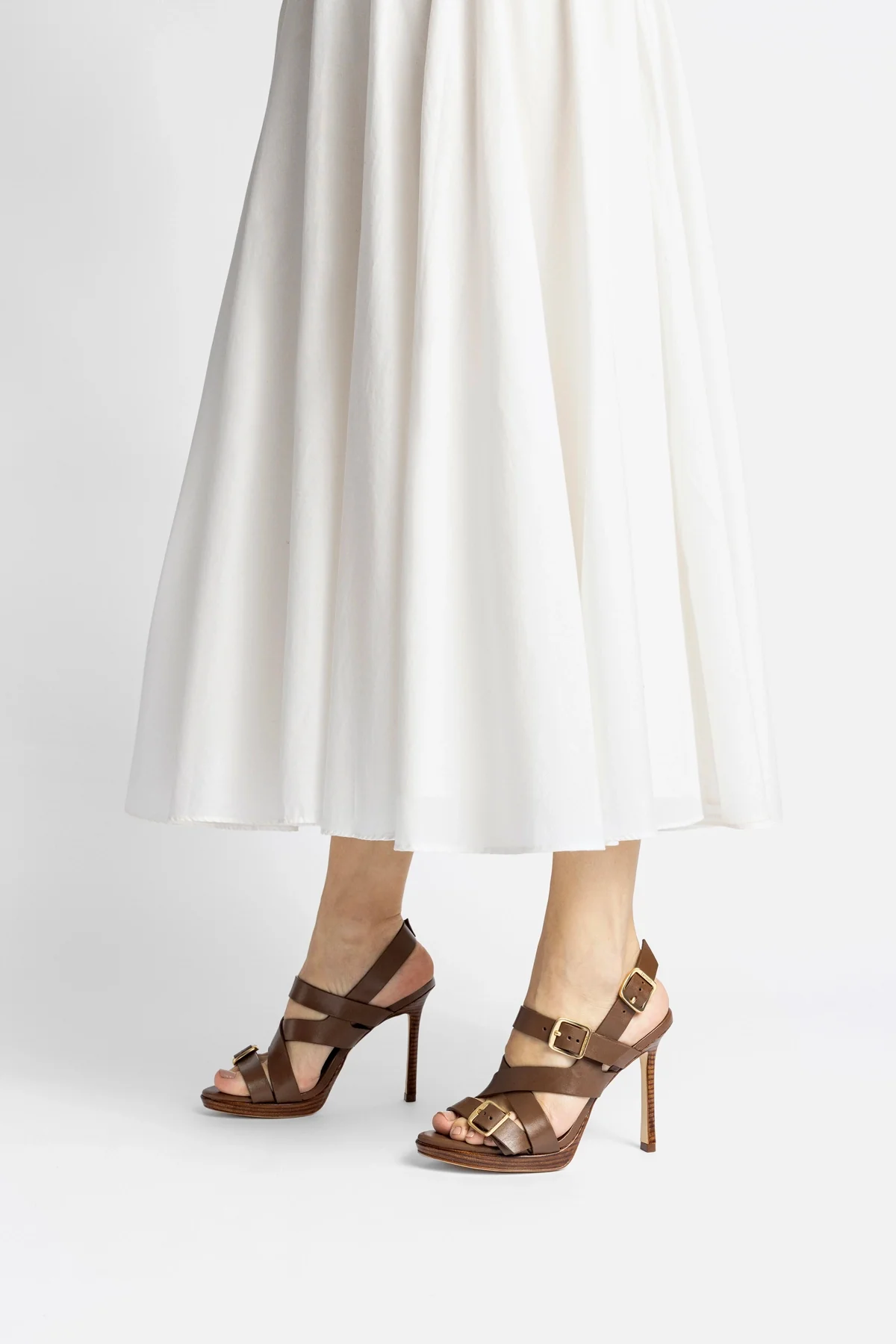 Patti Sandal In Burnt Umber Leather - Image 2