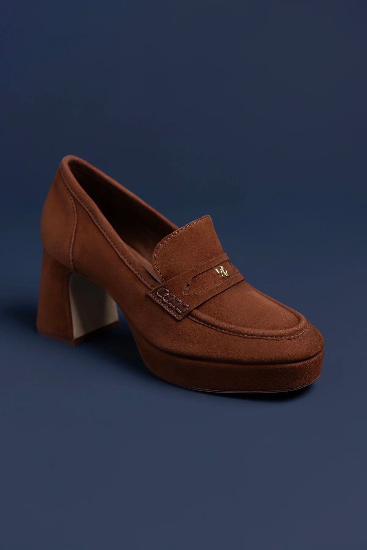 Suki Platform In Burnt Umber Suede - Image 2