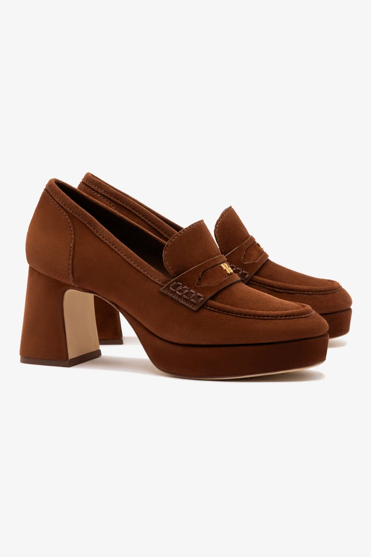 Suki Platform In Burnt Umber Suede - Image 3