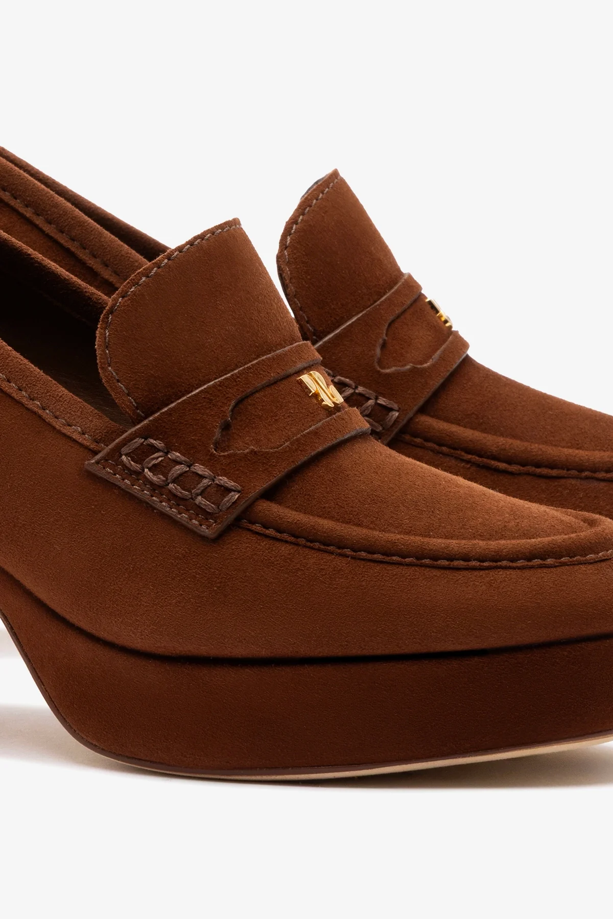 Suki Platform In Burnt Umber Suede - Image 4