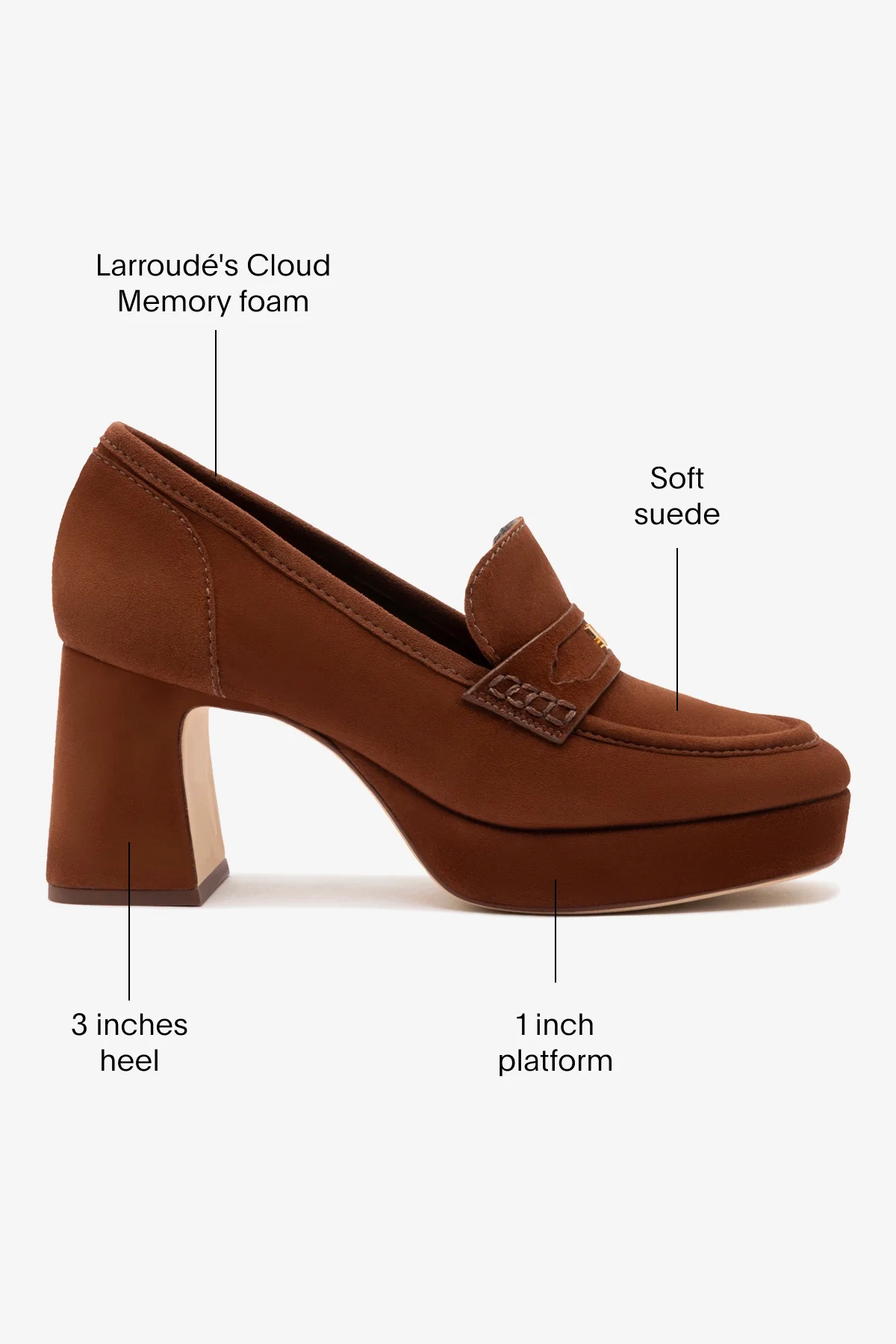 Suki Platform In Burnt Umber Suede - Image 5