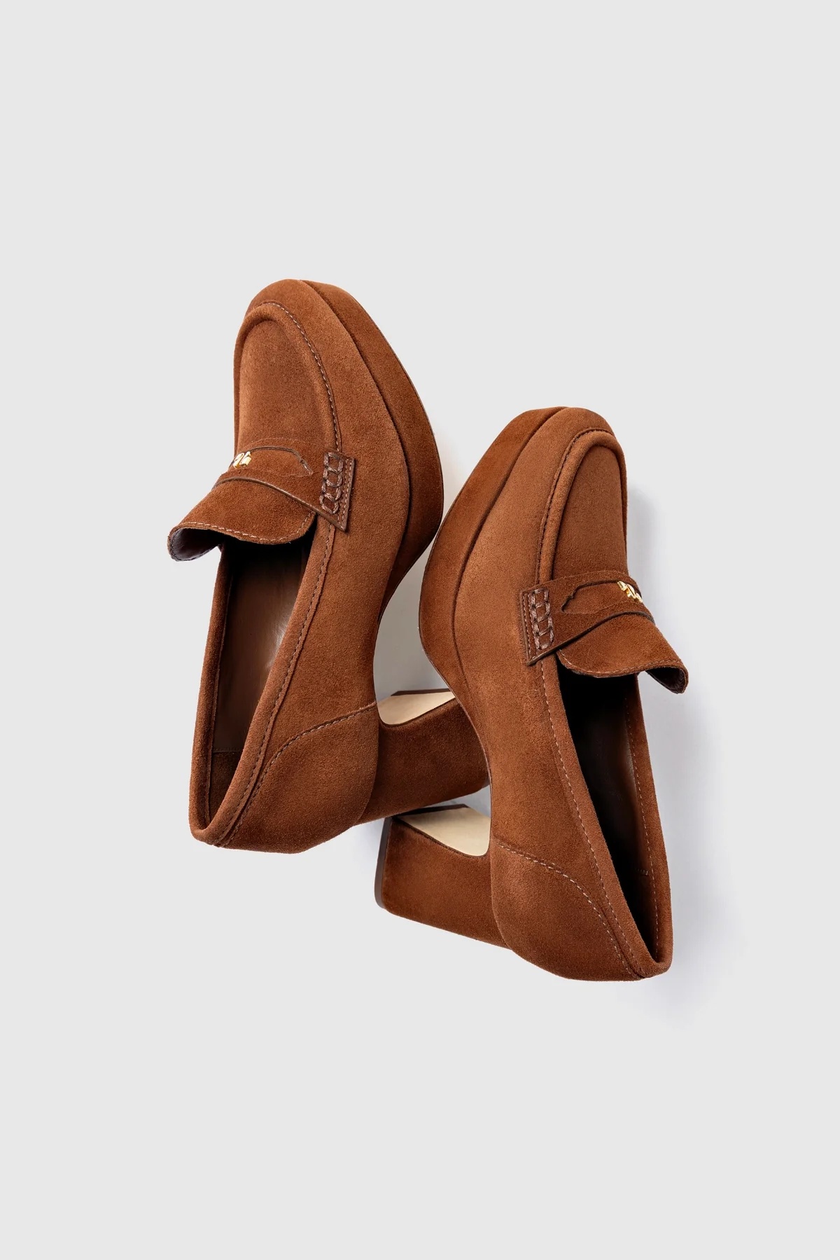 Suki Platform In Burnt Umber Suede - Image 6