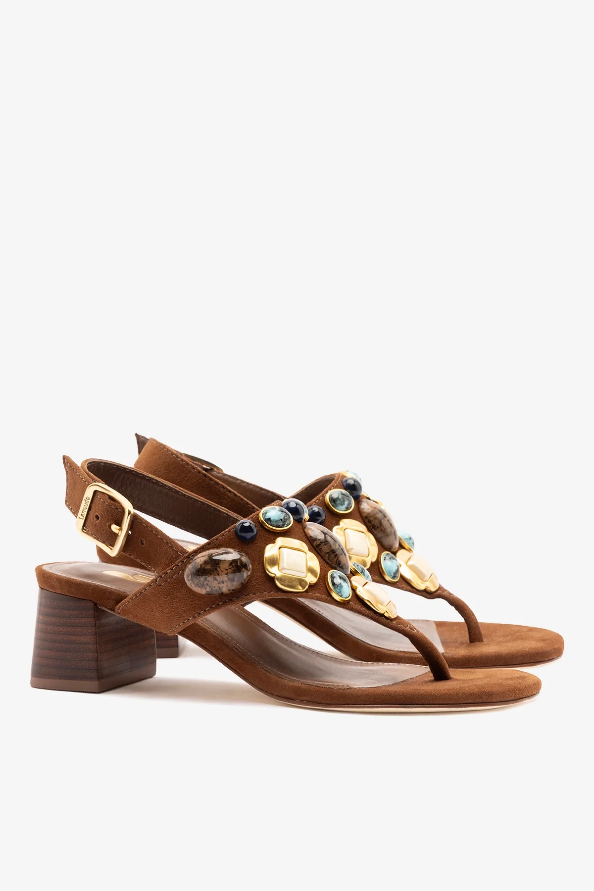 Talitha Block Sandal Burnt Umber Suede - Image 3