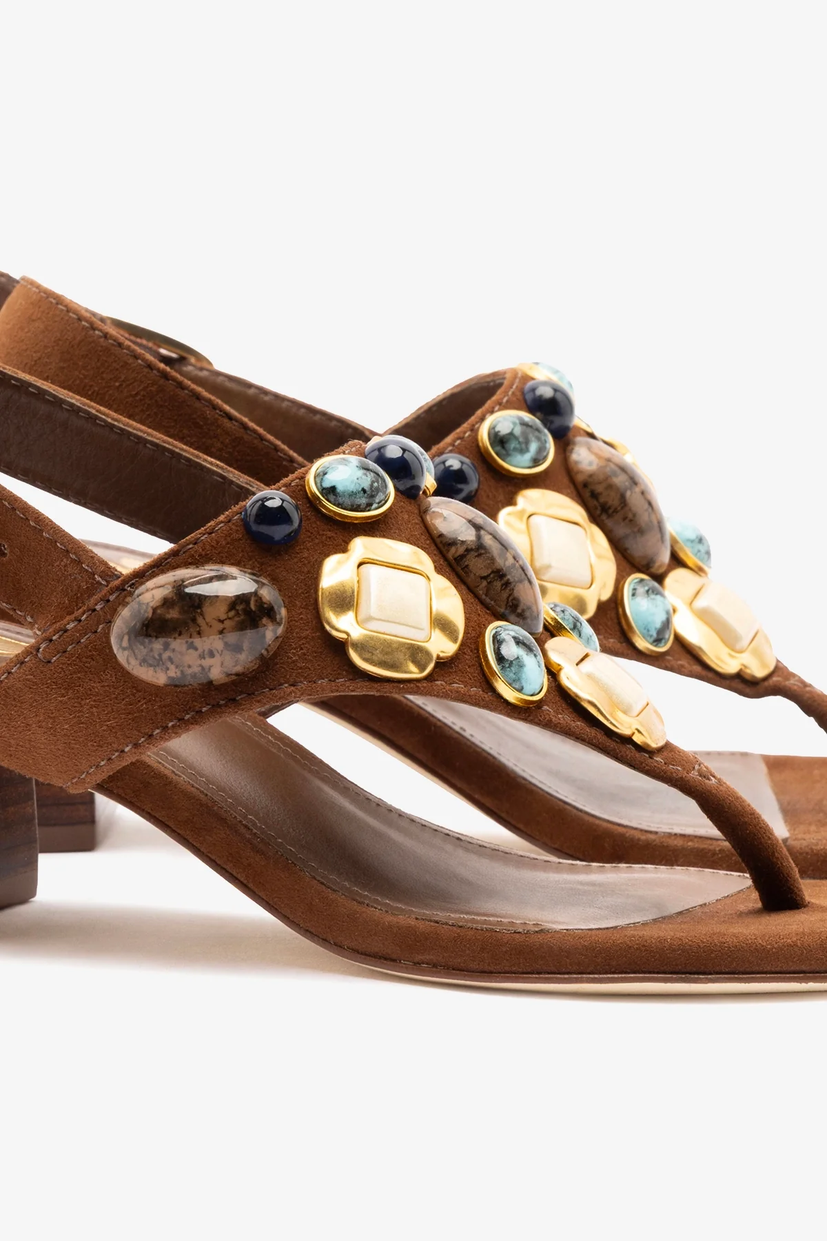 Talitha Block Sandal Burnt Umber Suede - Image 4