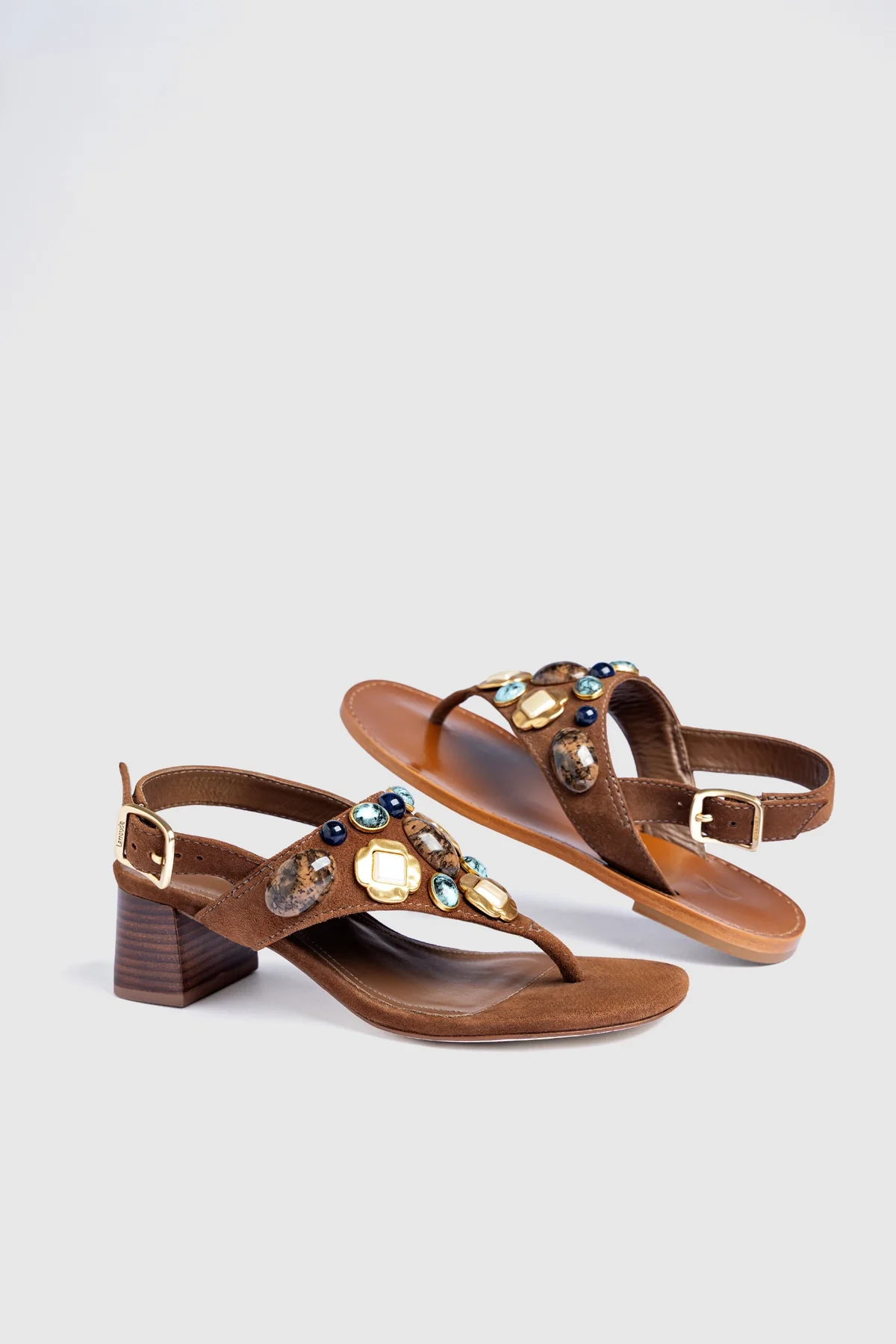 Talitha Block Sandal Burnt Umber Suede - Image 5