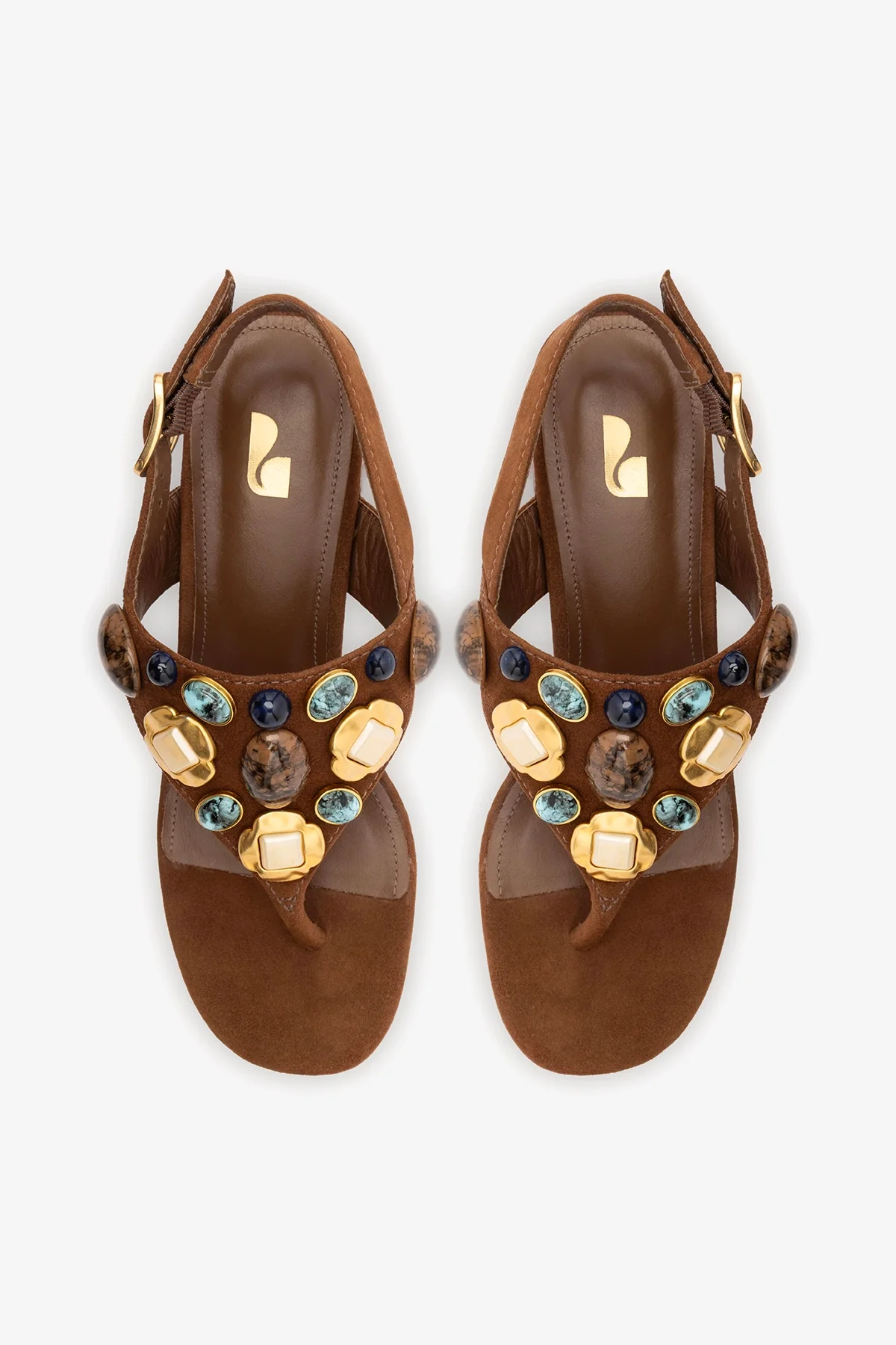 Talitha Block Sandal Burnt Umber Suede - Image 6