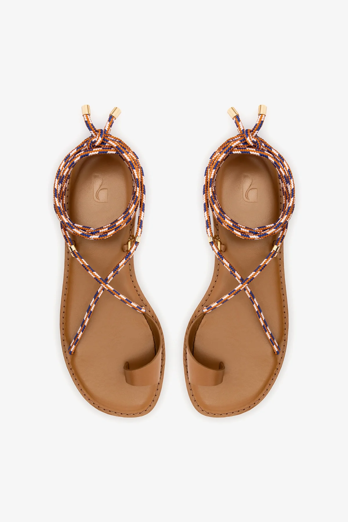Antibes Flat In Caramel Leather - Image 6