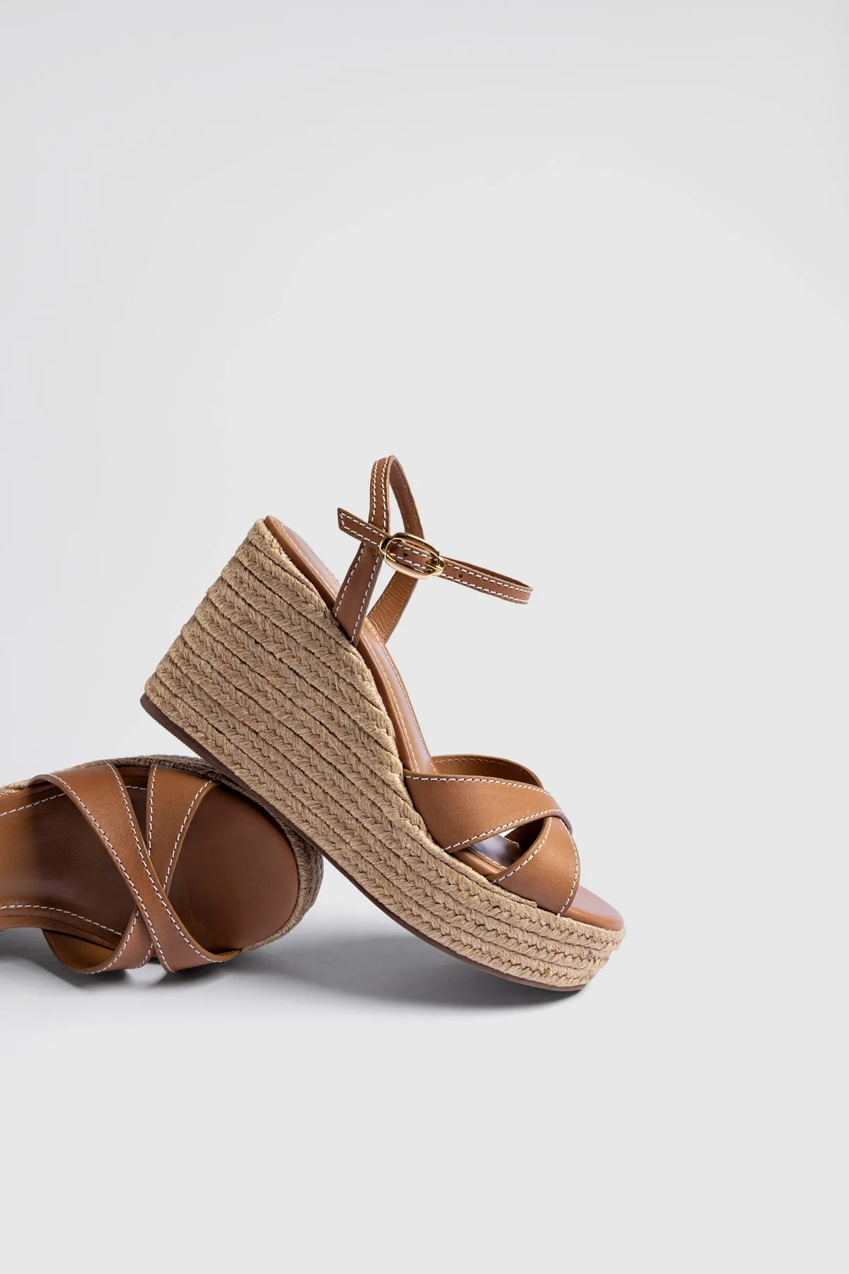 Bianca Espadrille Sandal Caramel Leather - Image 2