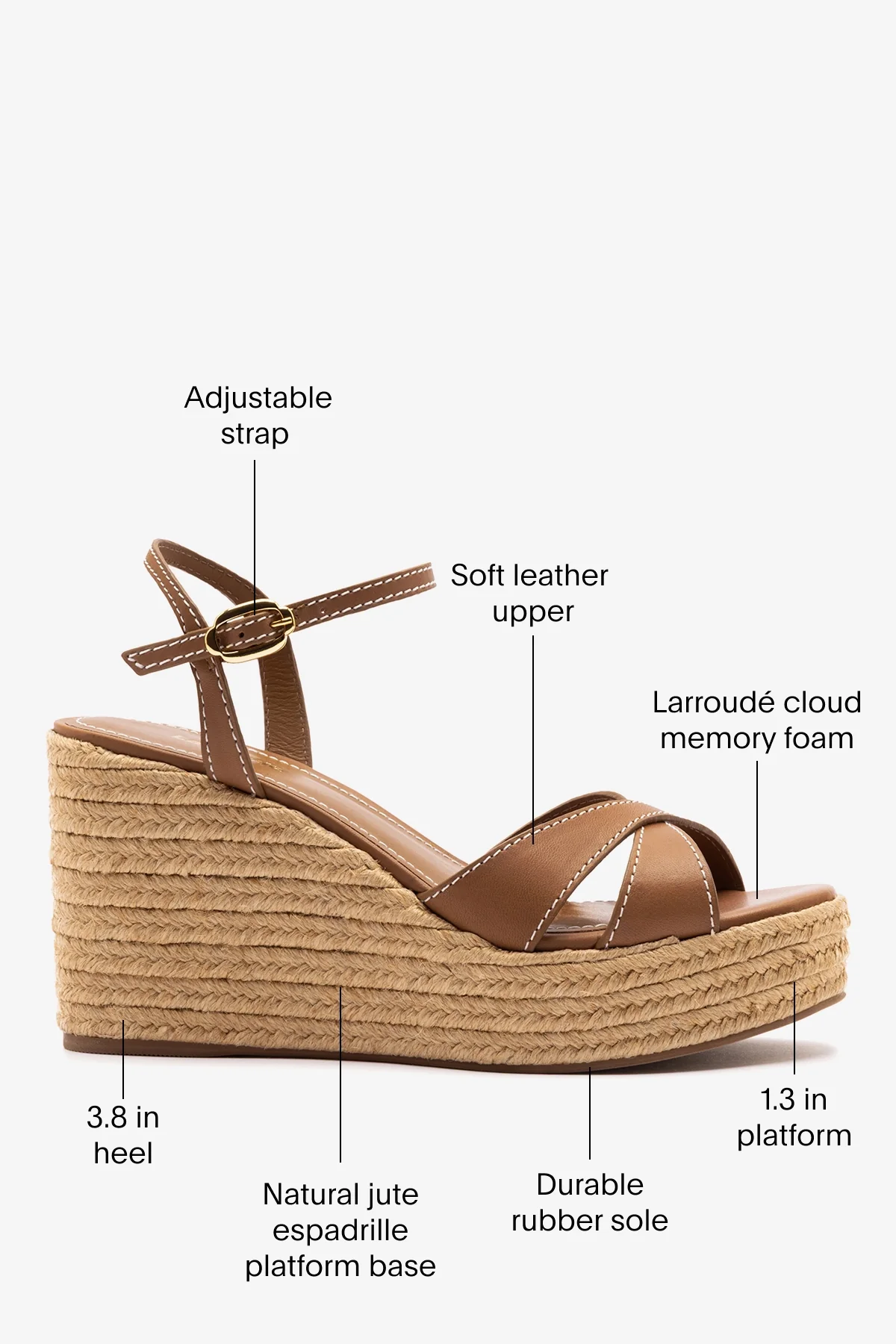 Bianca Espadrille Sandal Caramel Leather - Image 5