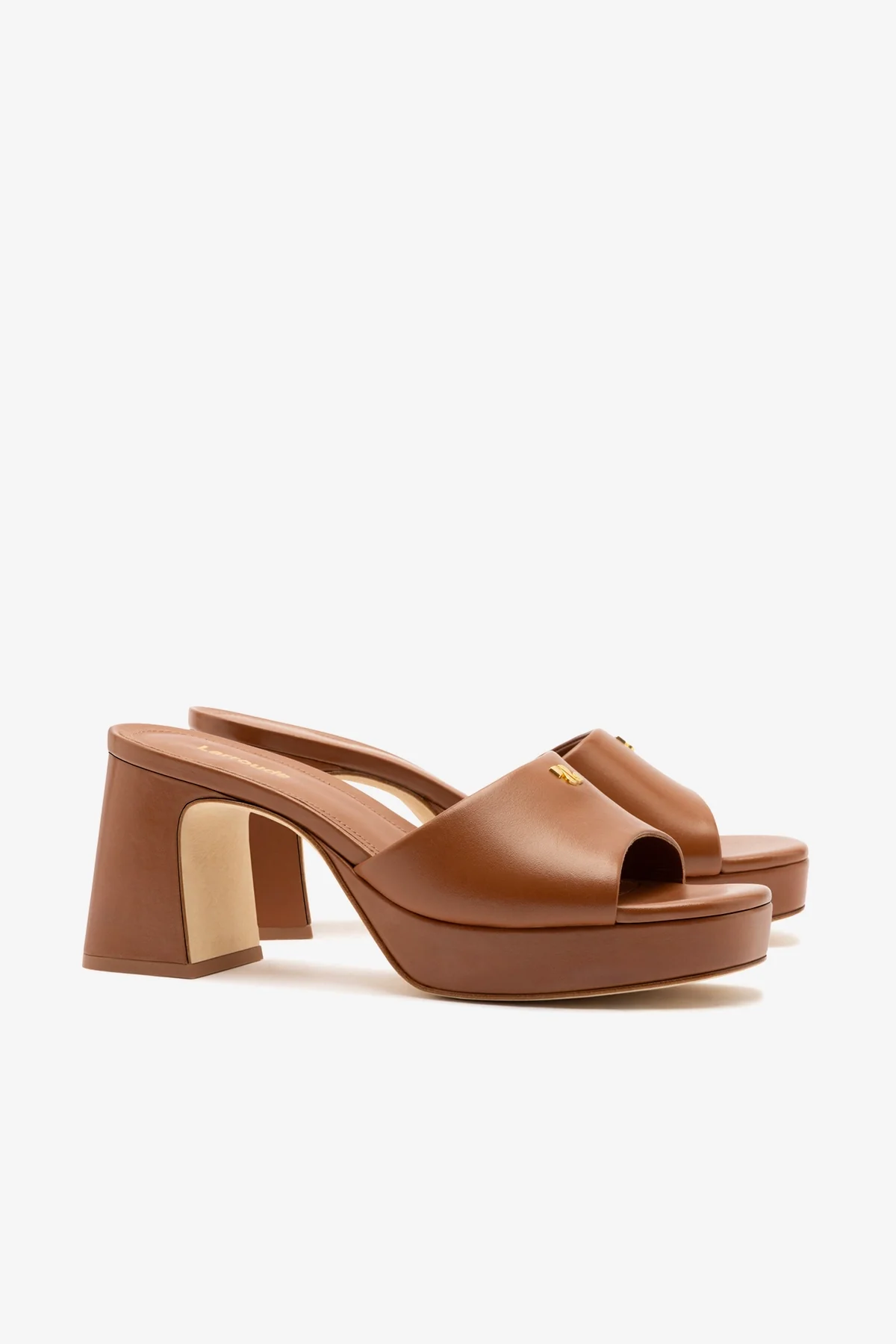 Dolly Low Mule In Caramel Leather - Image 3
