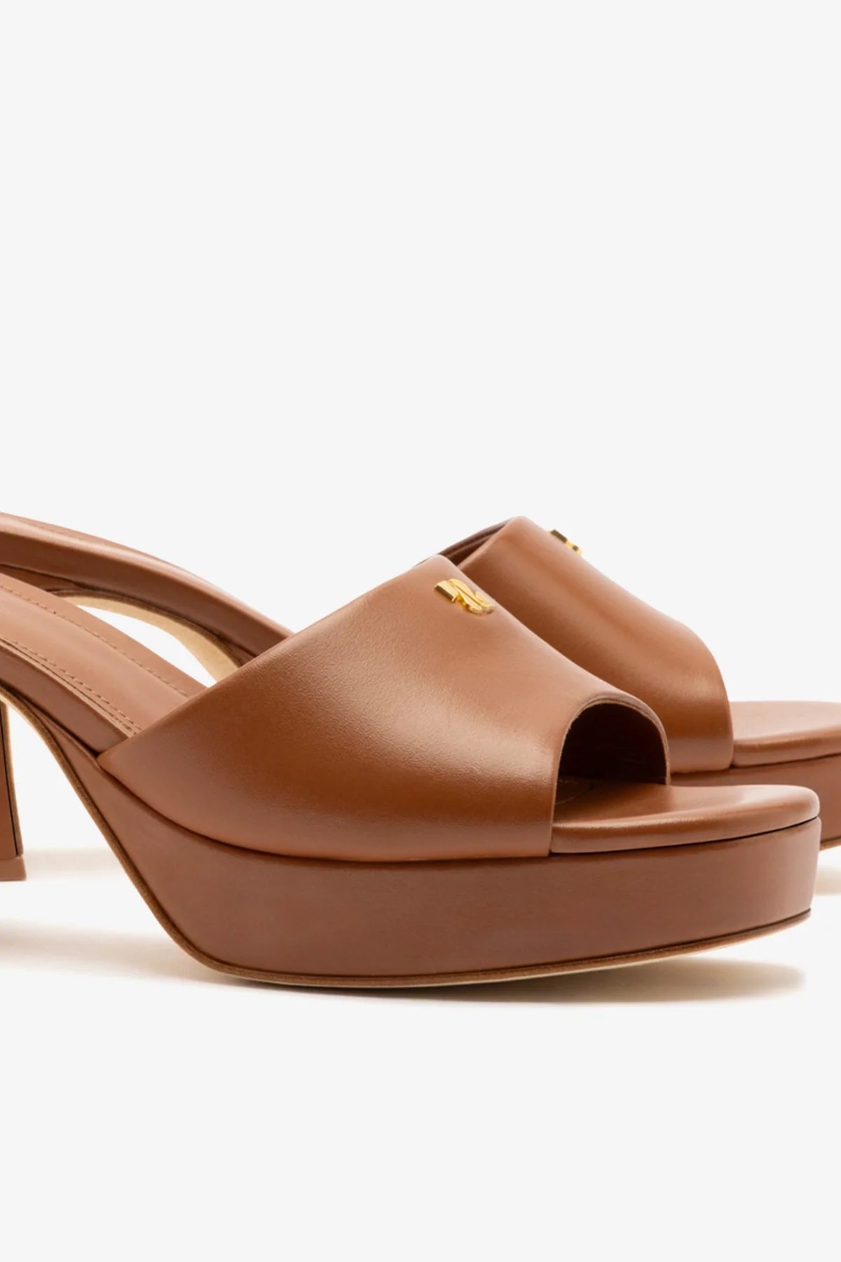 Dolly Low Mule In Caramel Leather - Image 4