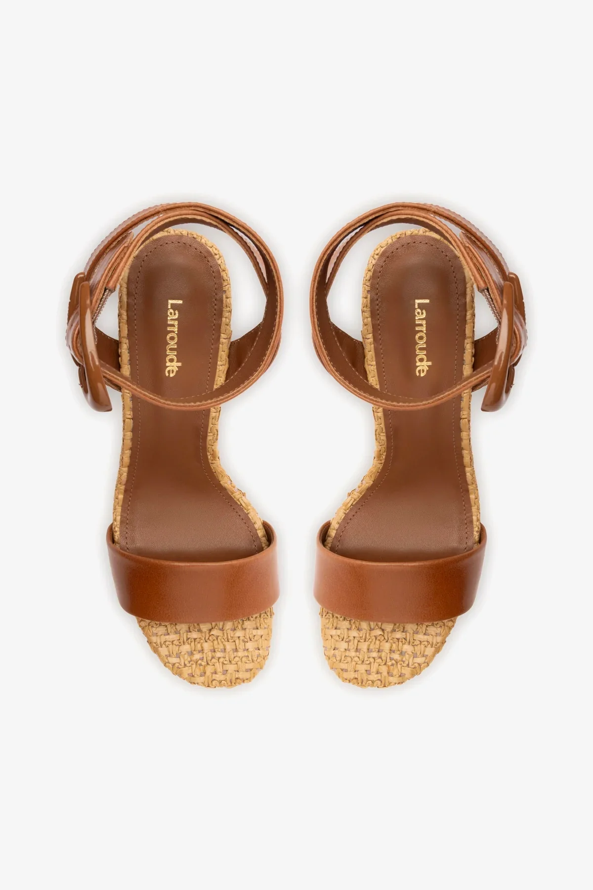Dolly Verona Sandal In Caramel Leather and Natural Raffia - Image 7
