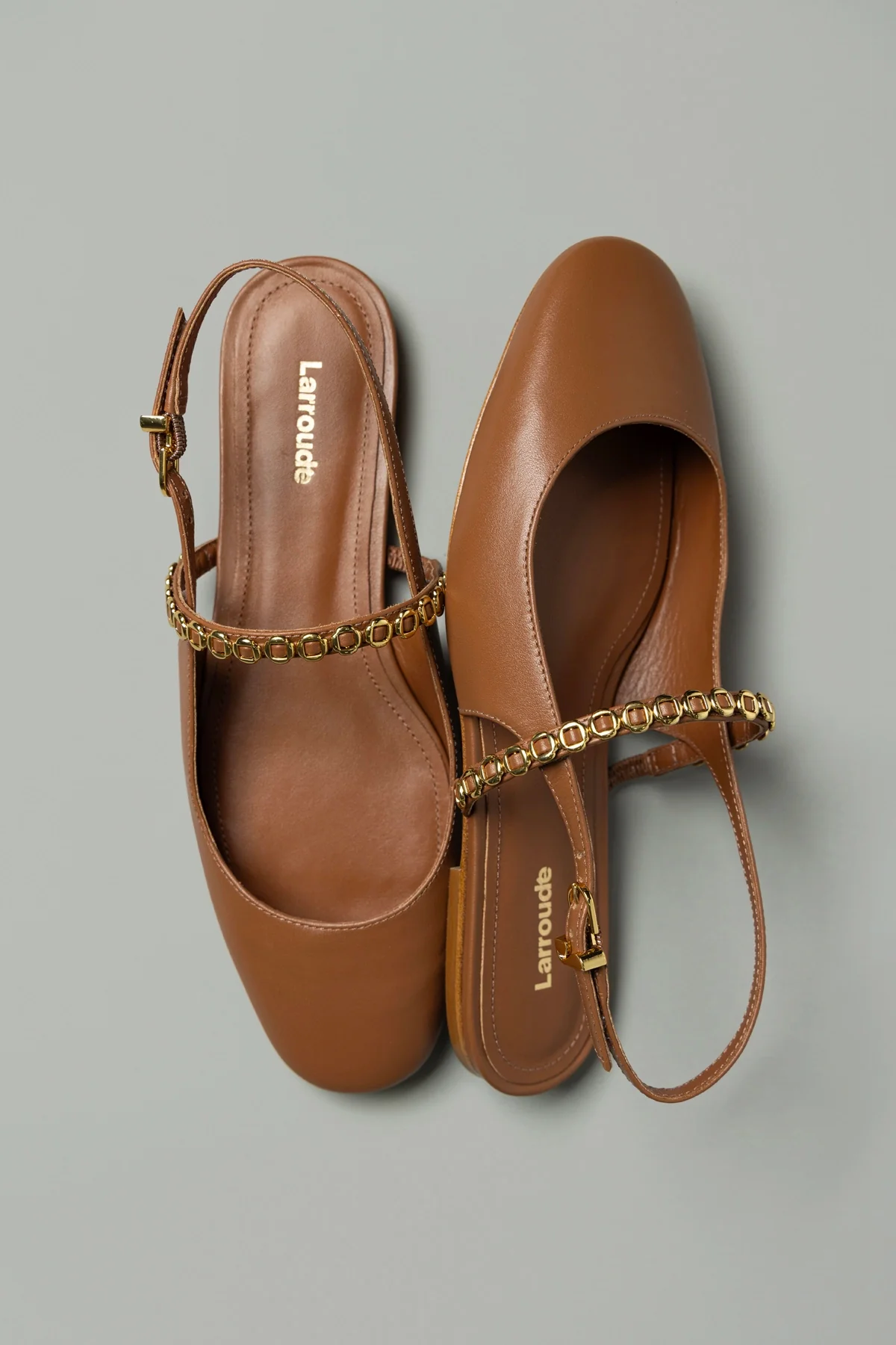 Georgina Milanina Ballet Flat In Caramel Leather - Image 2