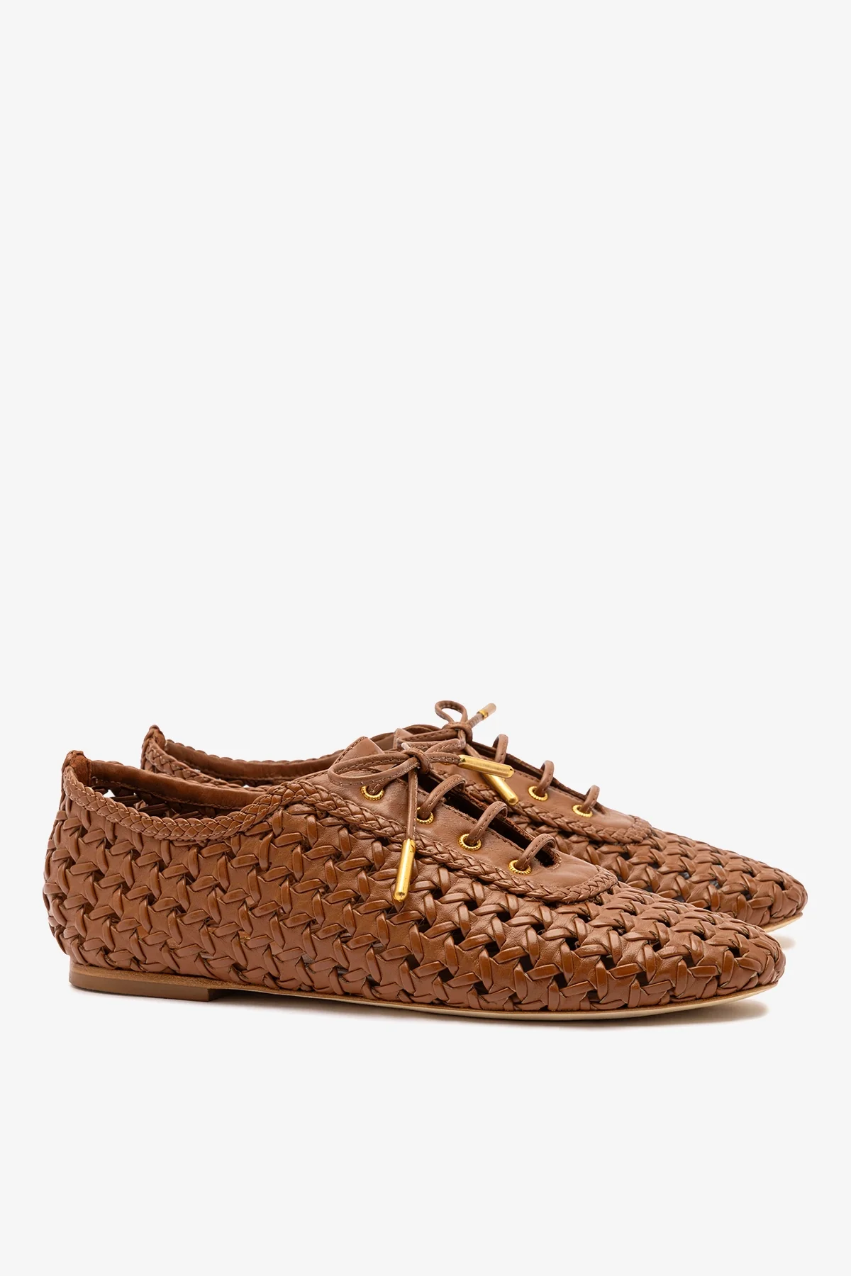 Liza Macrame Sneaker In Caramel Leather - Image 3