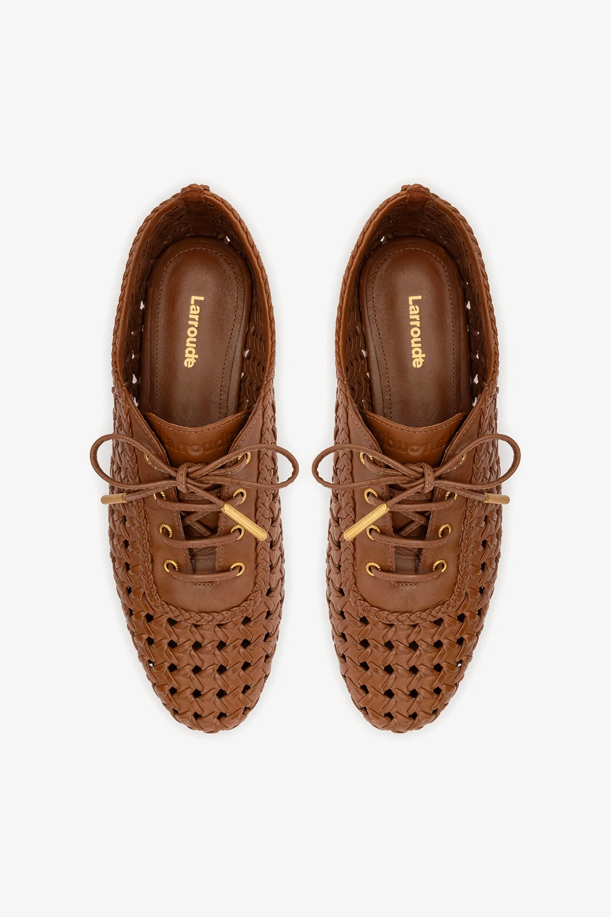 Liza Macrame Sneaker In Caramel Leather - Image 6