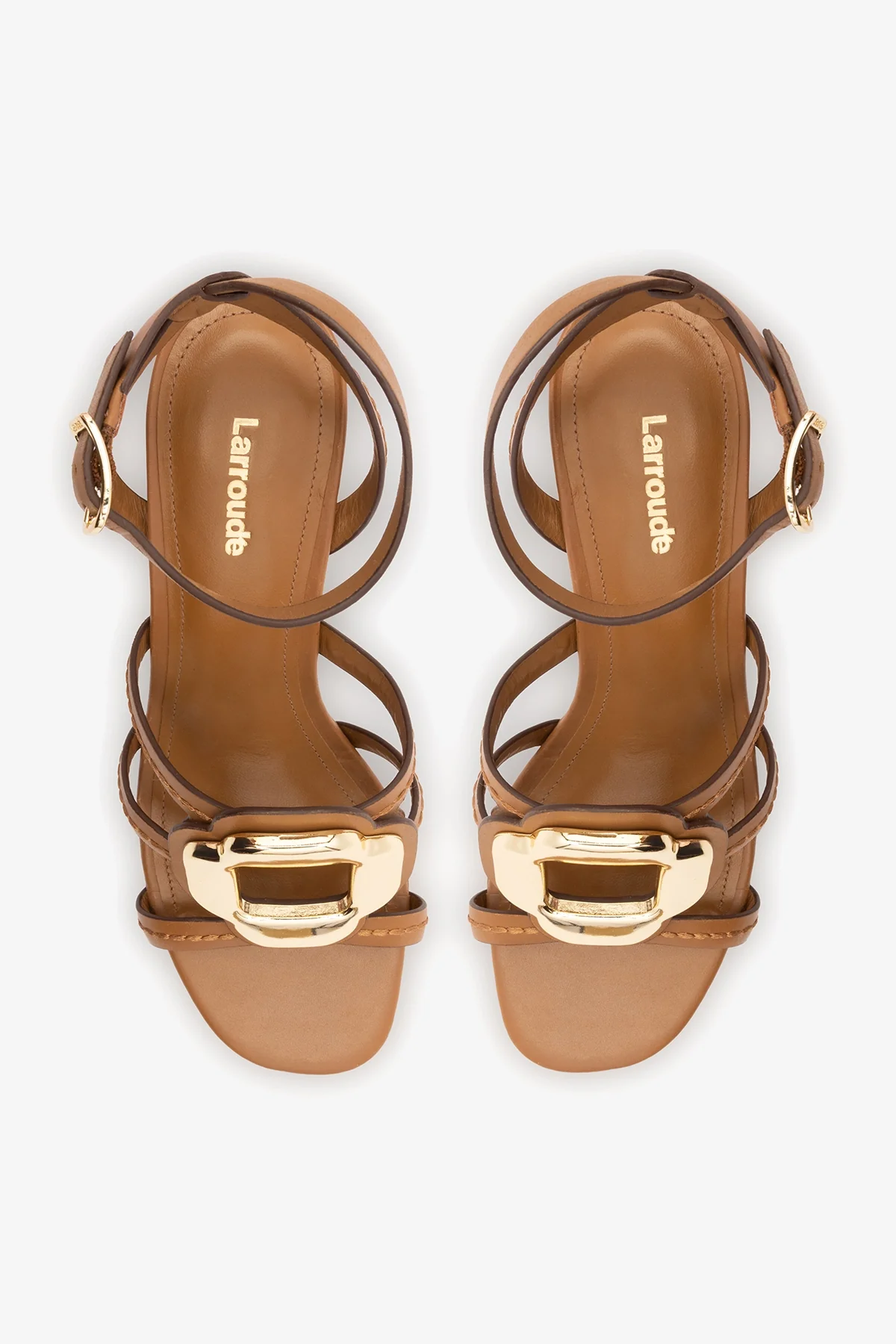 Margherita Block Sandal Caramel Leather - Image 7