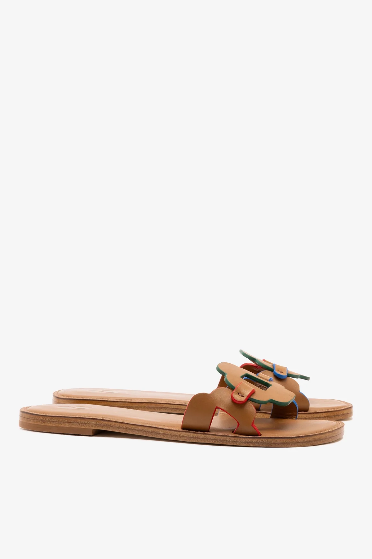 Margherita Slide In Caramel Leather - Image 3