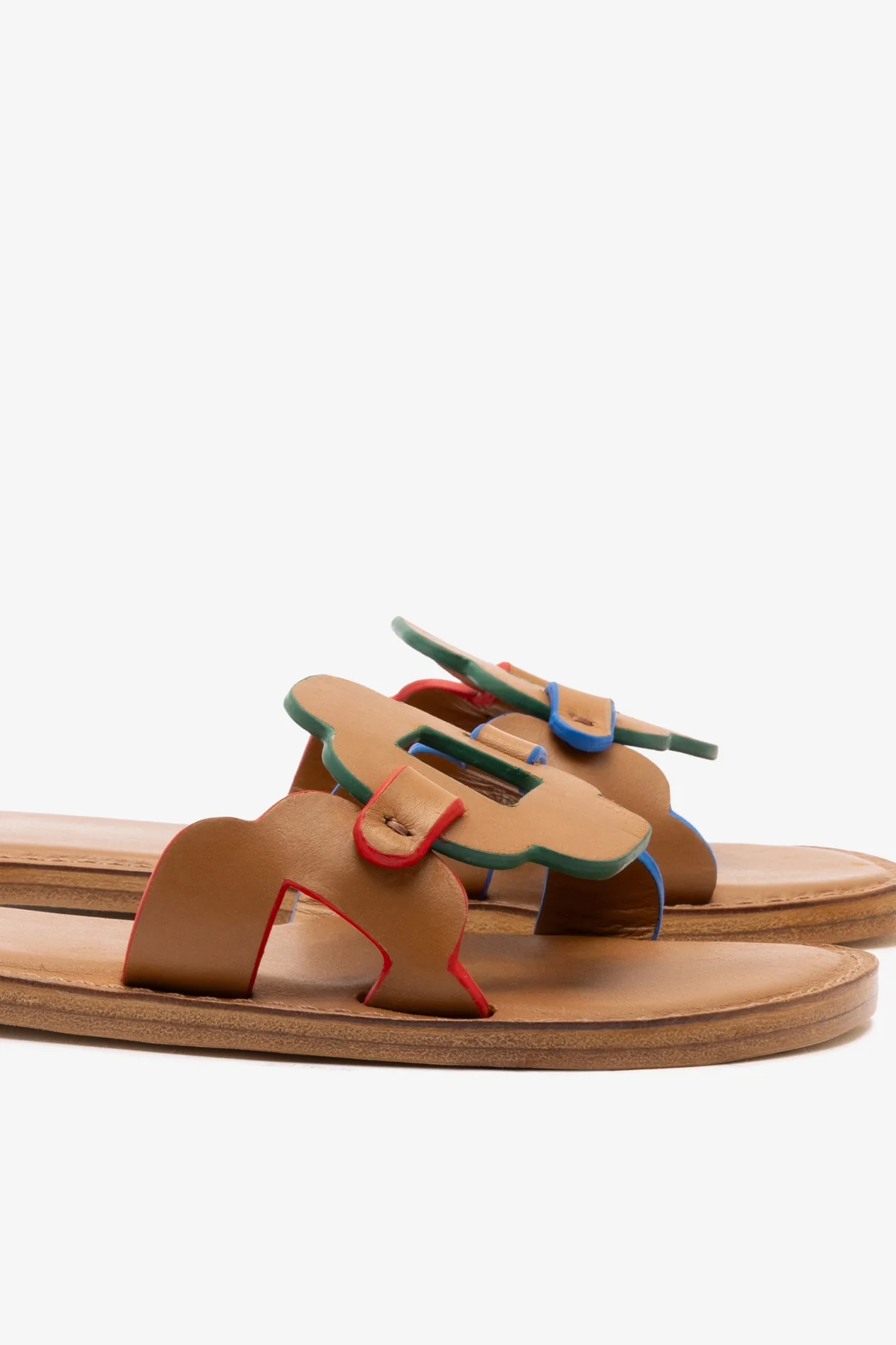Margherita Slide In Caramel Leather - Image 4