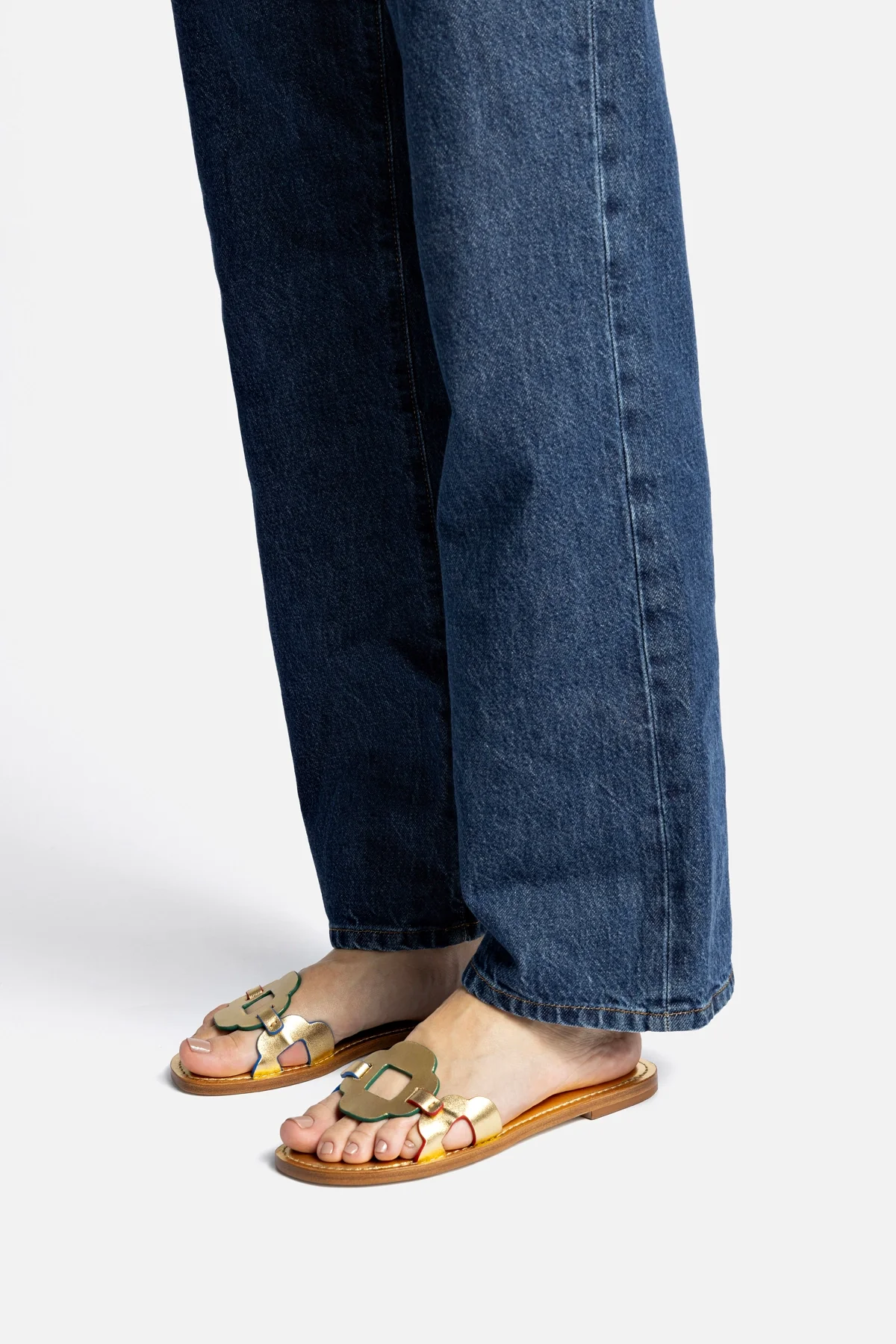 Margherita Slide In Caramel Leather - Image 5