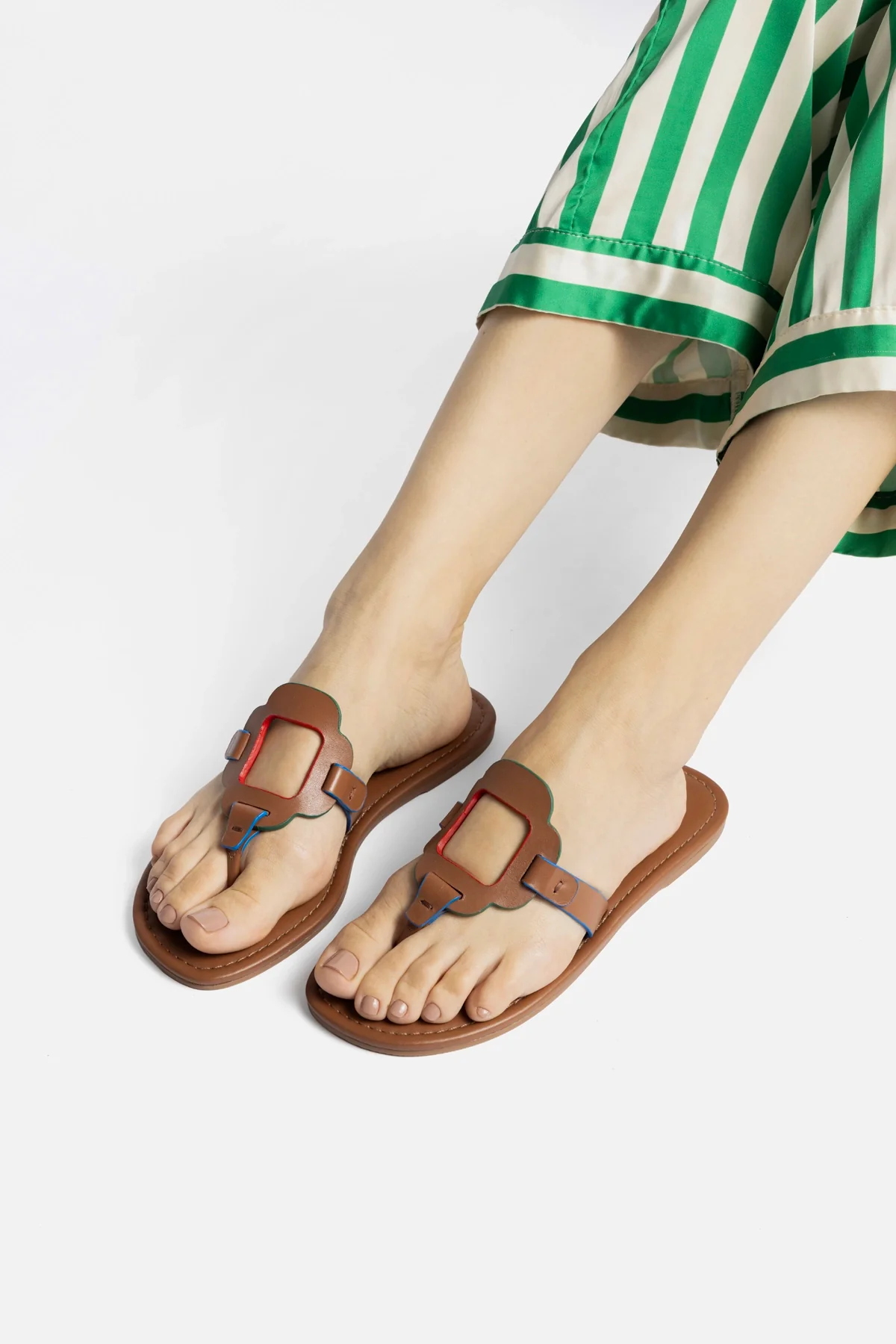 Margherita Thong Sandal In Caramel Leather - Image 6