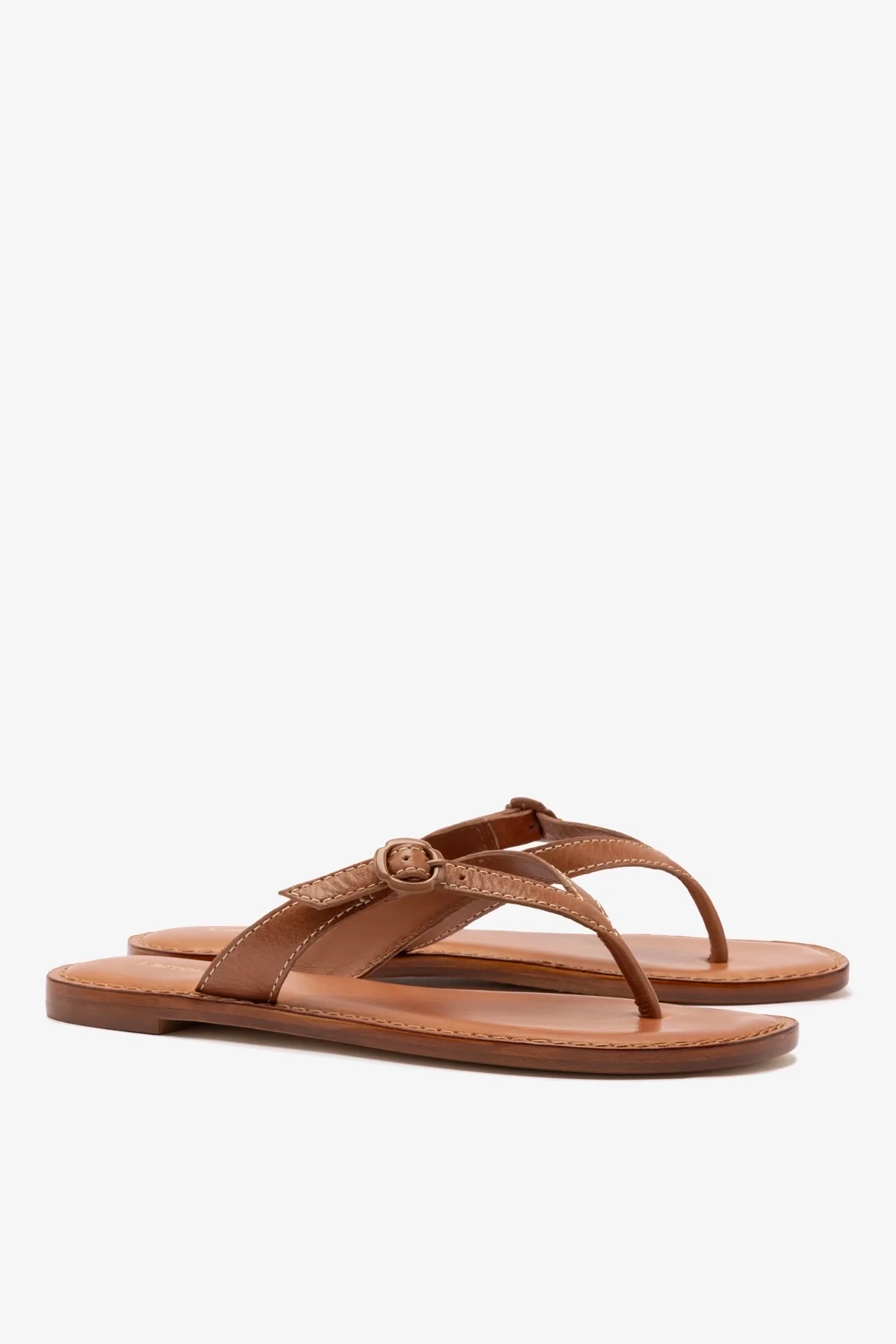 Mary Kate Flat Sandal In Caramel Leather - Image 3