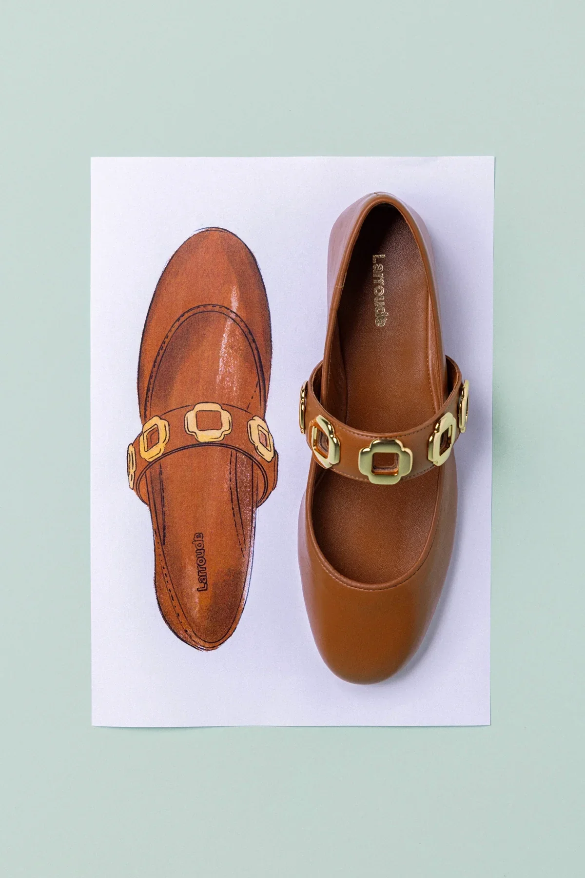 Milan Ballet Flat In Caramel Leather - Image 5