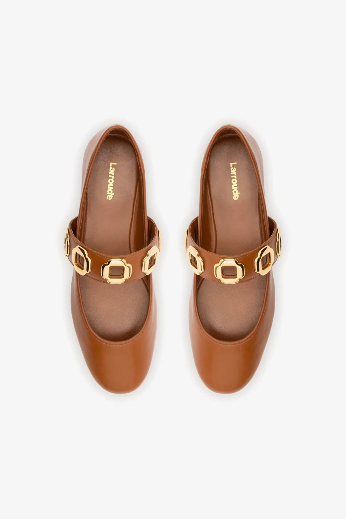 Milan Ballet Flat In Caramel Leather - Image 6
