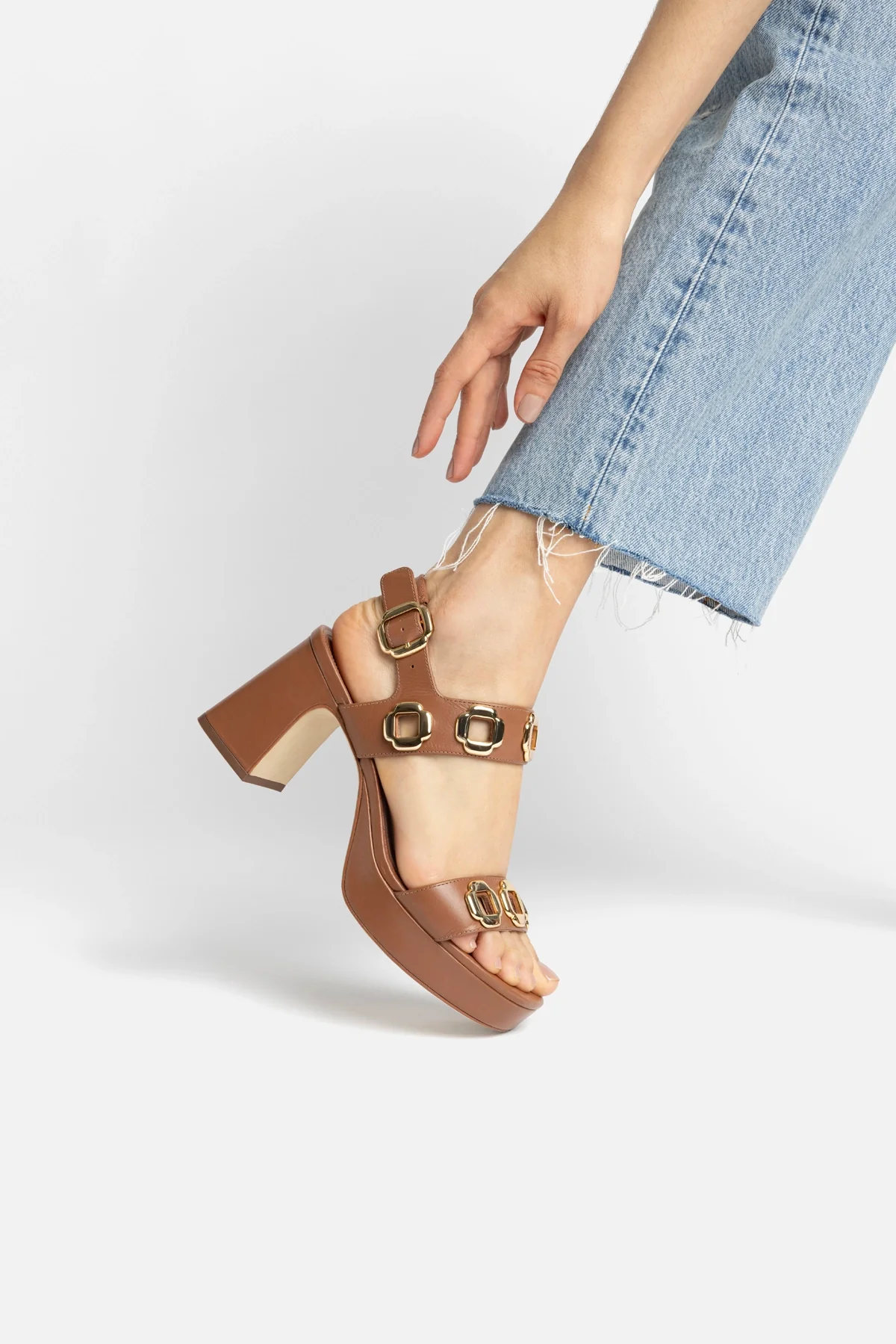 Milan Dolly Low In Caramel Leather - Image 2